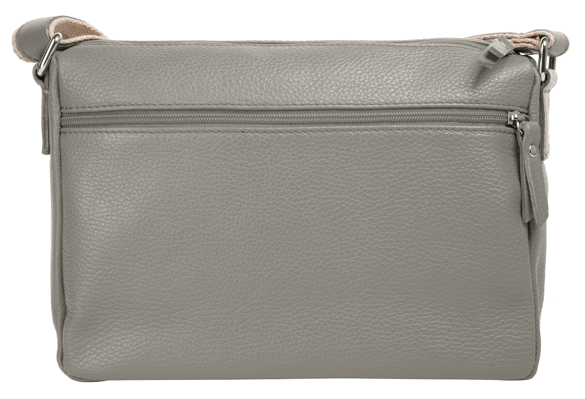 Umhängetasche SAMANTHA LOOK, Damen, Gr. B/H/T: 25cm x 22cm x 5cm onesize, grau, Leder, unifarben, Taschen Umhängetasche, echt Leder, Made in Italy 3
