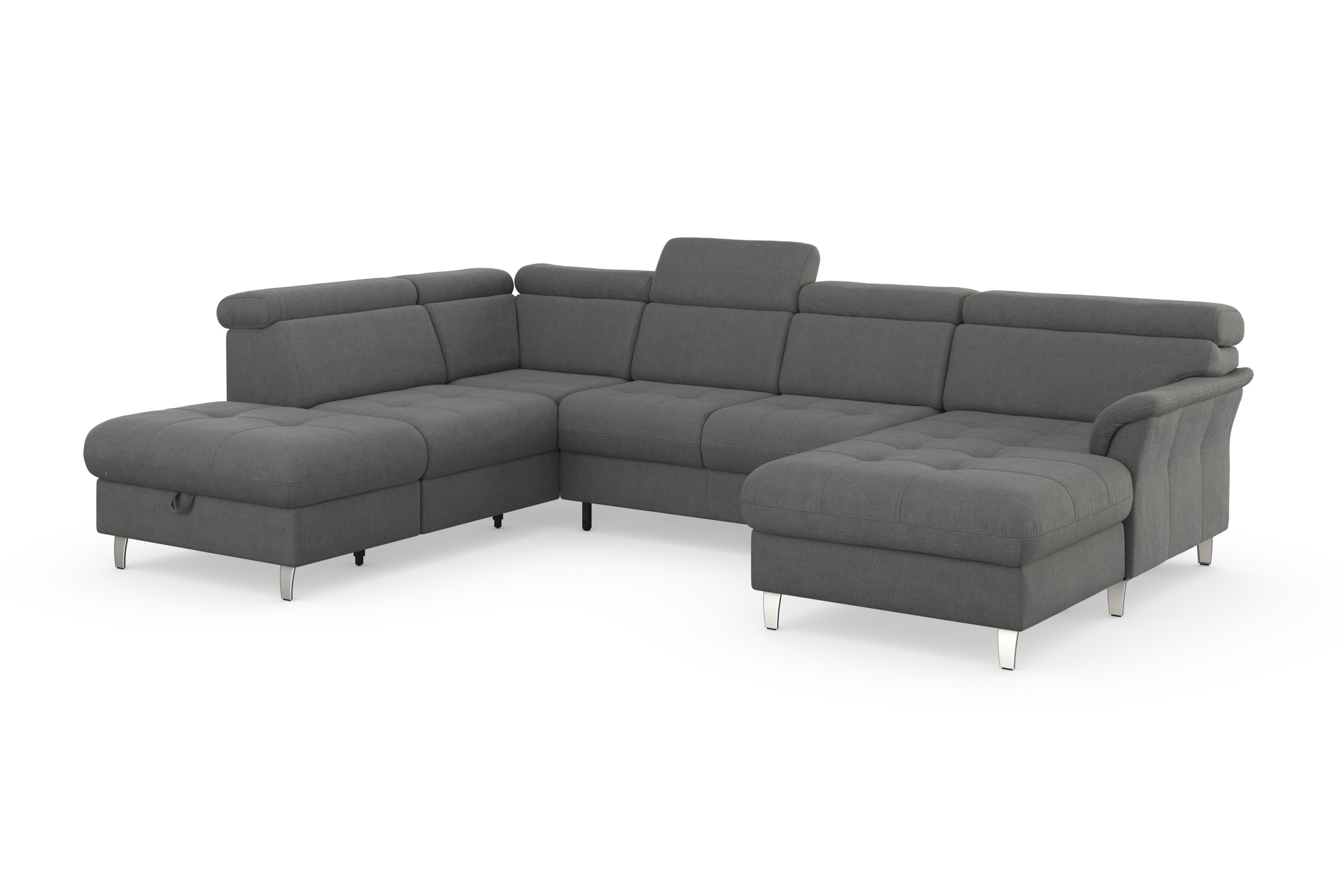 sit&more Wohnlandschaft »Marano U-Form«, inklusive Kopfteilverstellung, wahlweise mit Bettfunktion, Bettkasten