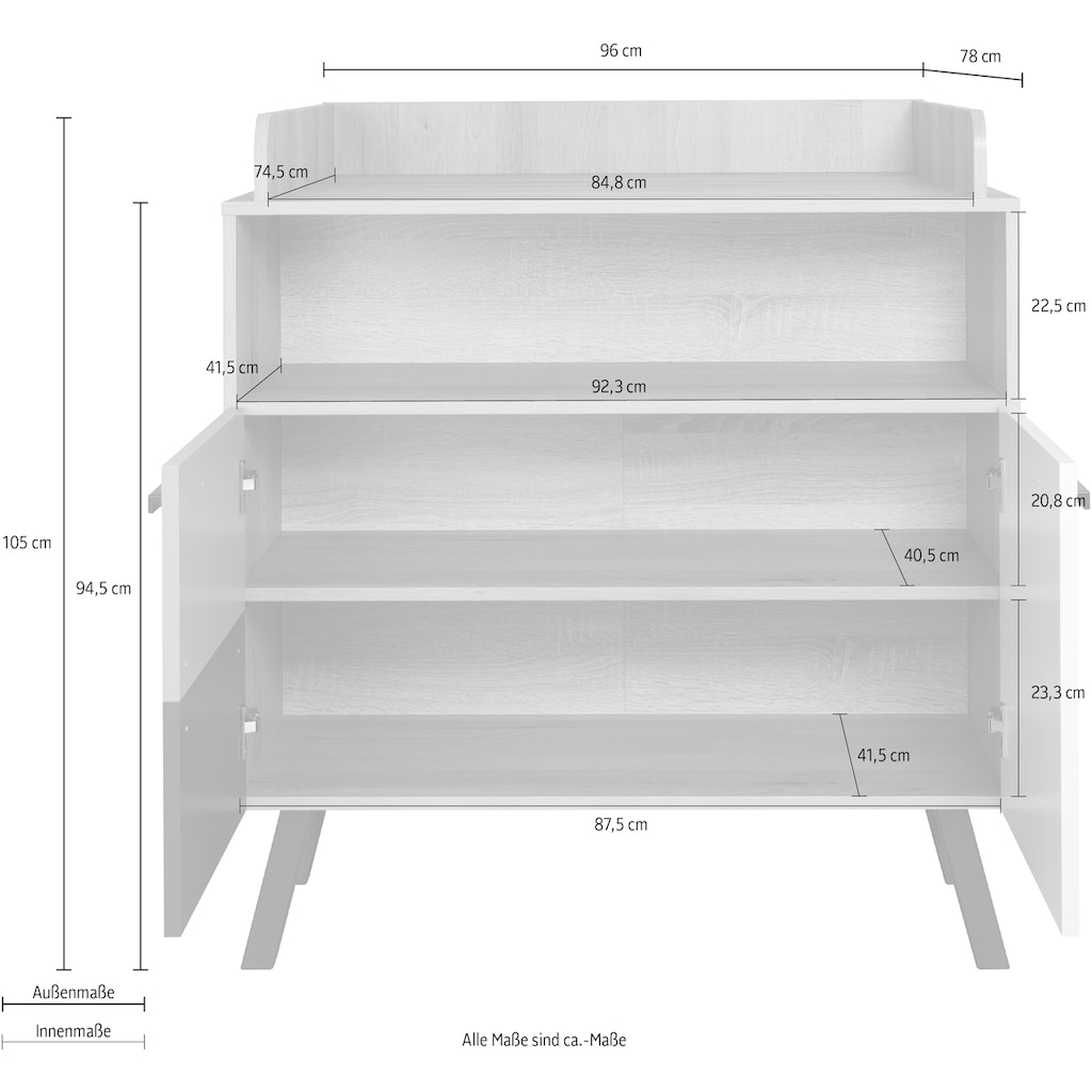 trendteam Wickelkommode »Mats«, bis 15 kg, 96 cm