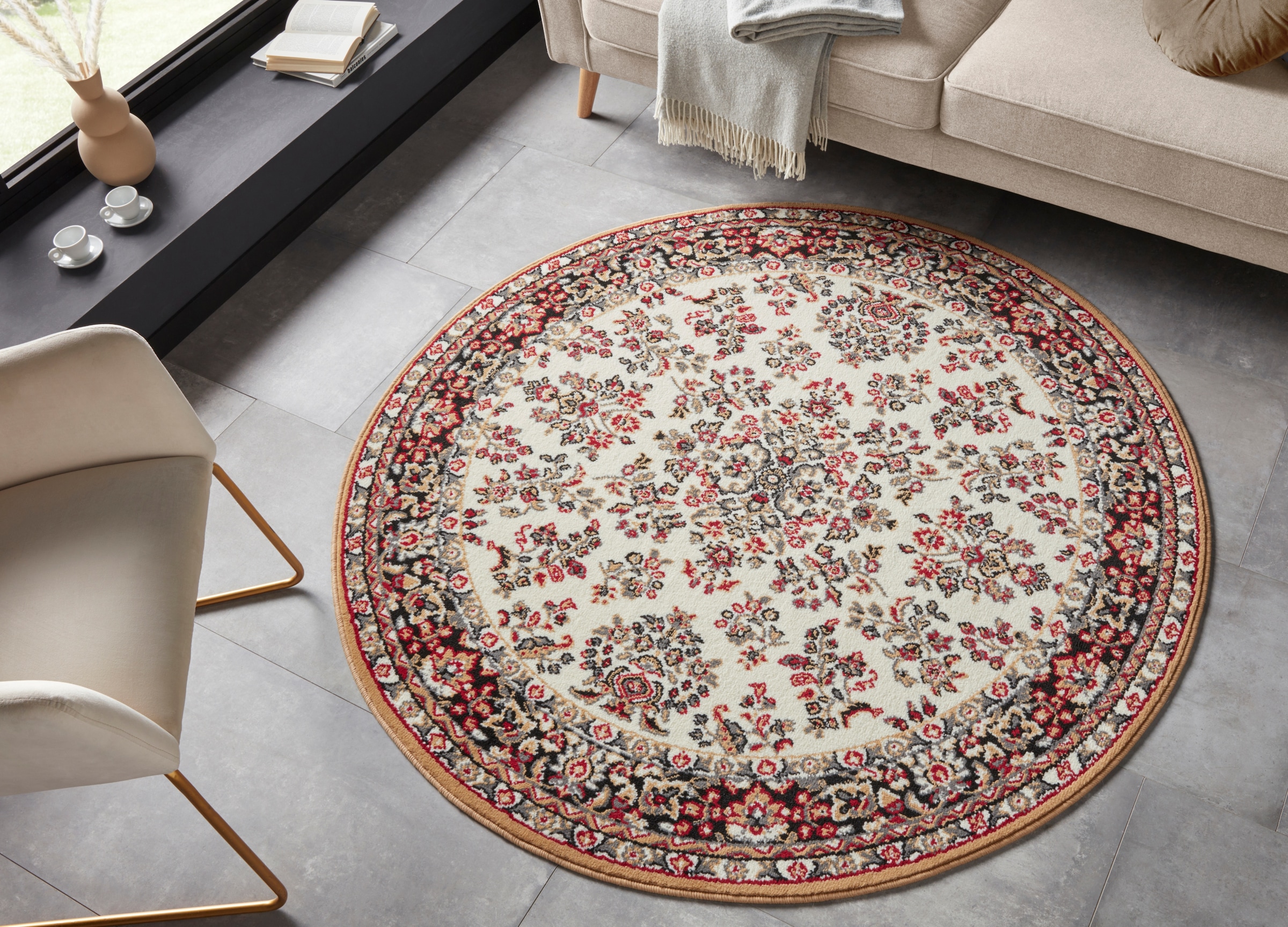 HANSE Home Teppich "Halton" rund 8 mm Höhe Kurzflor, Orient Optik, mit Bord günstig online kaufen