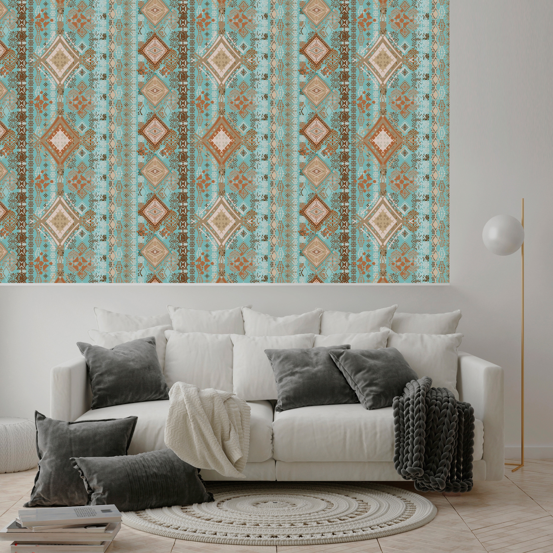 queence Vinyltapete »Pleun« Farbverlauf | abstrakt | bedruckt | gemustert glatt 90x250cm, selbstklebend, kinderleichte Anbringung, , Sticker