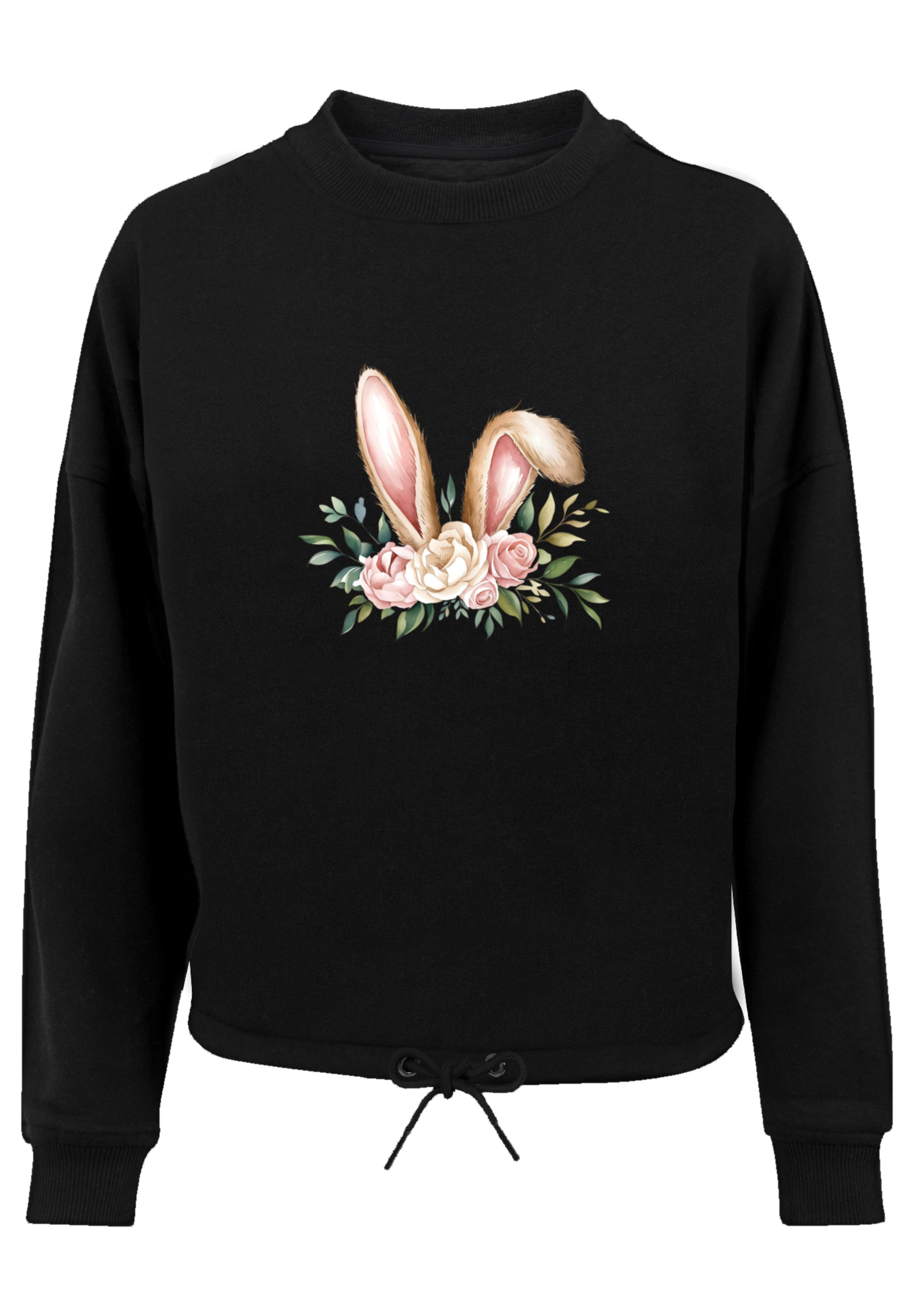 F4NT4STIC Sweatshirt »Blumen Osterhasen Ohren Dekor«, Premium Qualität