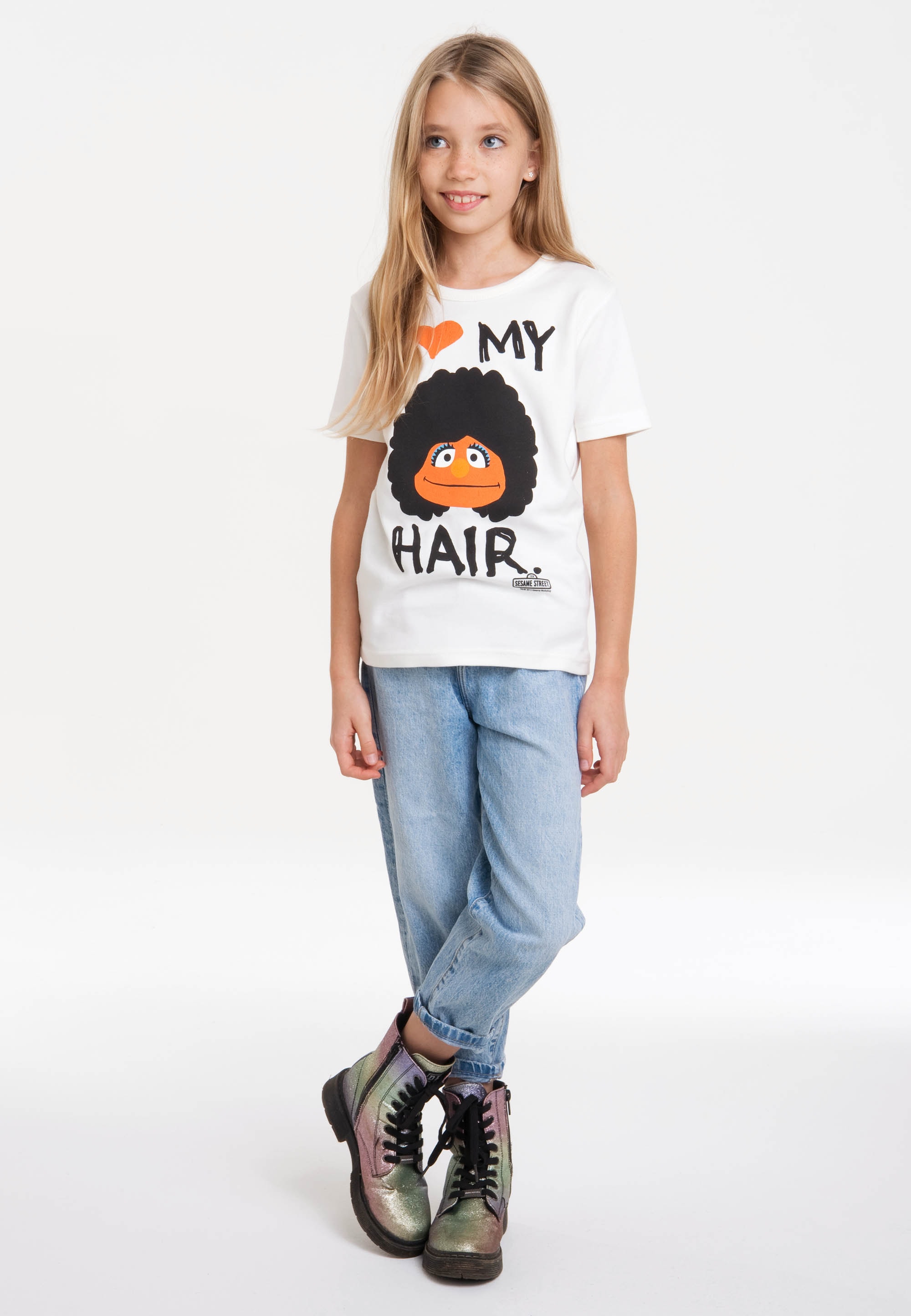 LOGOSHIRT T-Shirt »I Love My Hair«, mit tollem Frontprint