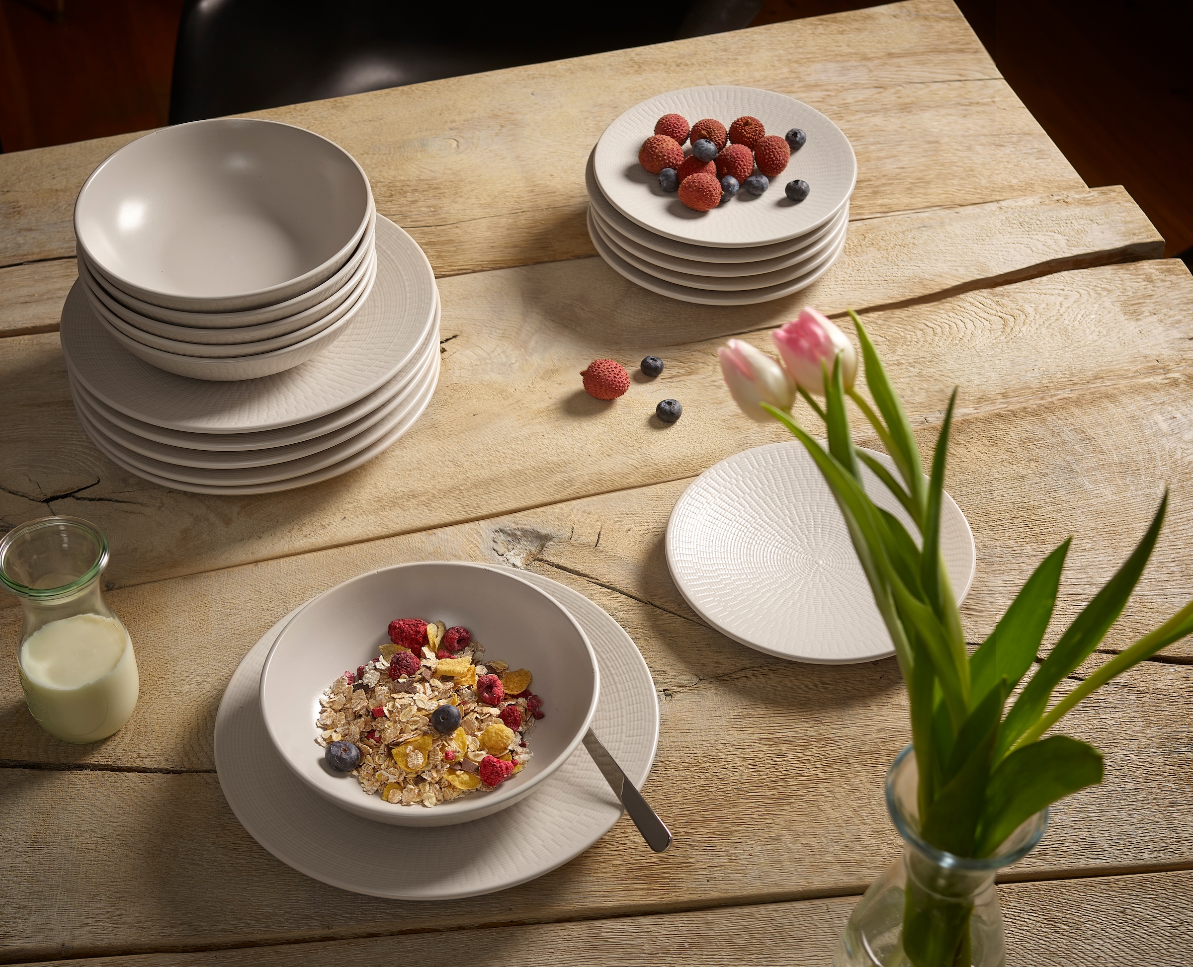 ECHTWERK Tafelservice »Blanka Nature Design«, (Set, 12 tlg.), mit Struktur