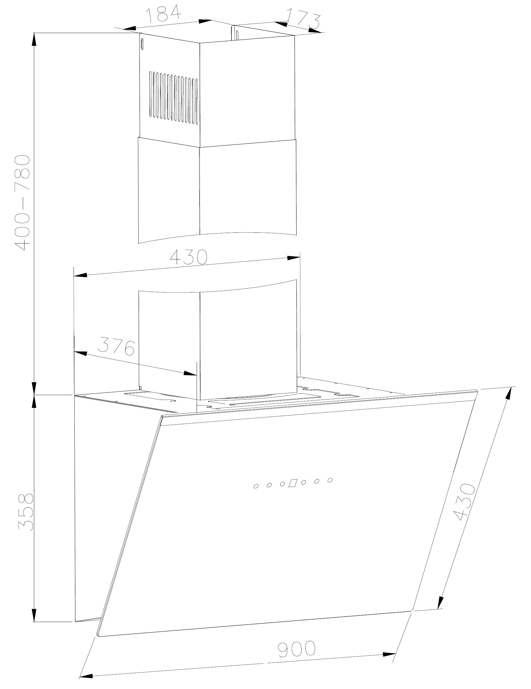 Amica Kaminhaube »KHF 694 730 S HC« HoodConnect Pro - Frei planen, stilvoll in Schwarz