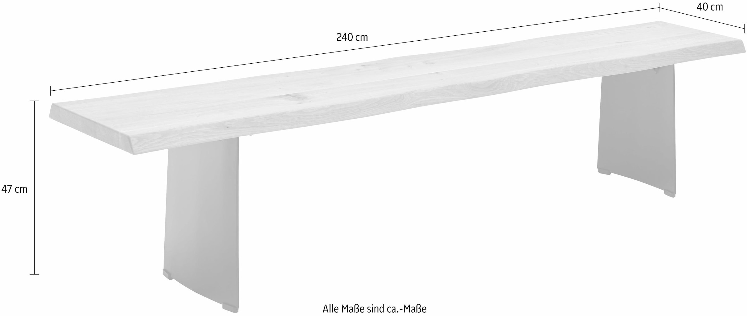 NIEHOFF SITZMÖBEL Sitzbank »Tree Top«, mit nachgebildeter Baumkante, in 4 Breiten