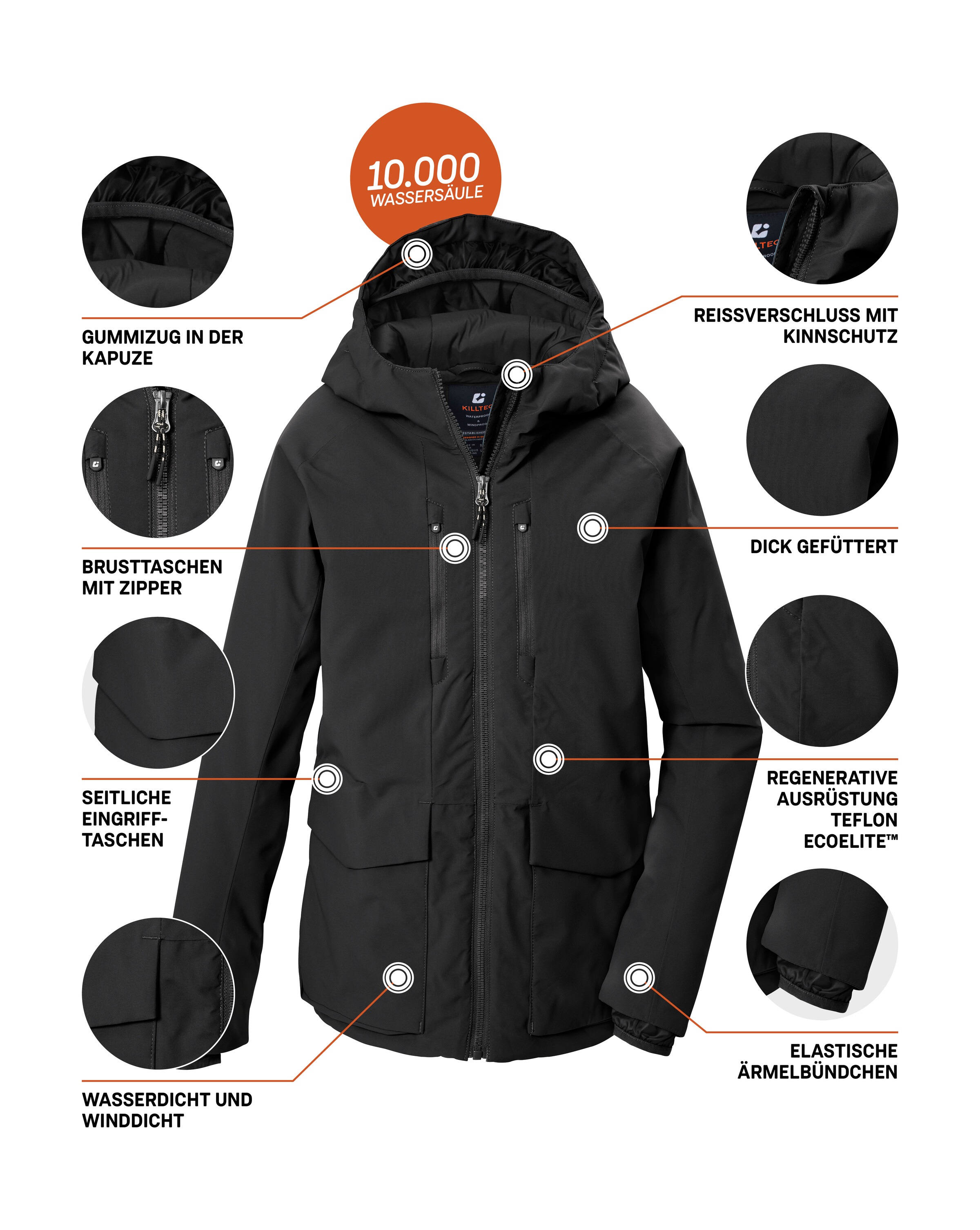 Killtec Funktionsjacke »KOW 155 BYS JCKT« Wind- und wasserdichte Kinderjacke mit Teflon EcoElite™ Imprägnierung