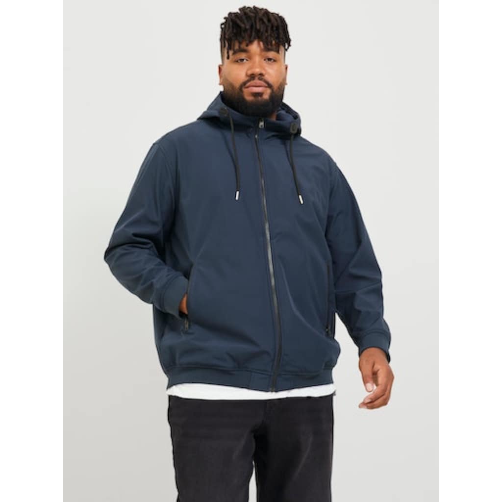 Jack & Jones PlusSize Softshelljacke »JJEBASIC SOFTSHELL HOOD NOOS PLS«, mit Kapuze