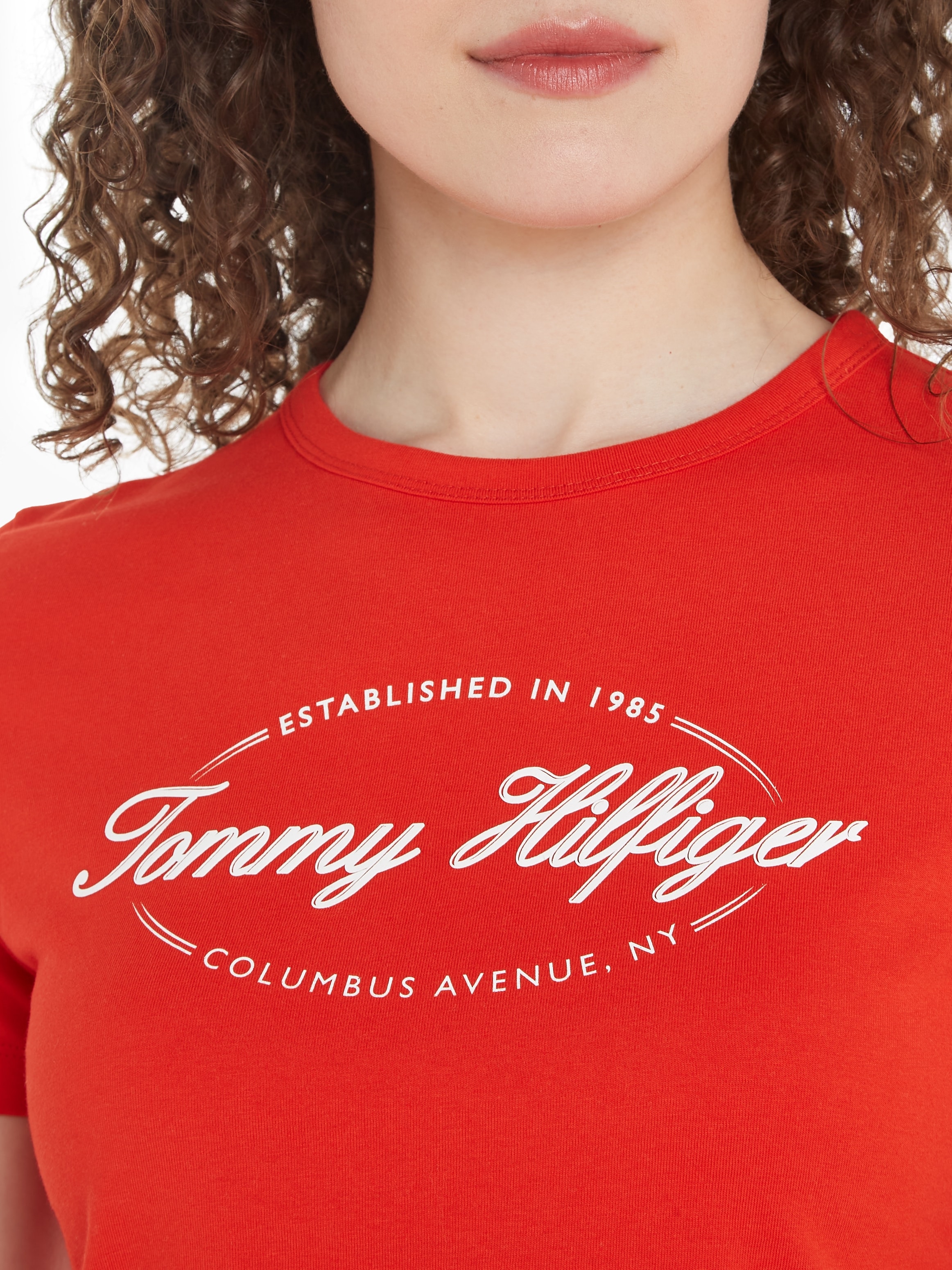 Tommy Hilfiger Rundhalsshirt »SLIM HILFIGER SCRIPT C-NK SS« online kaufen |  BAUR | T-Shirts