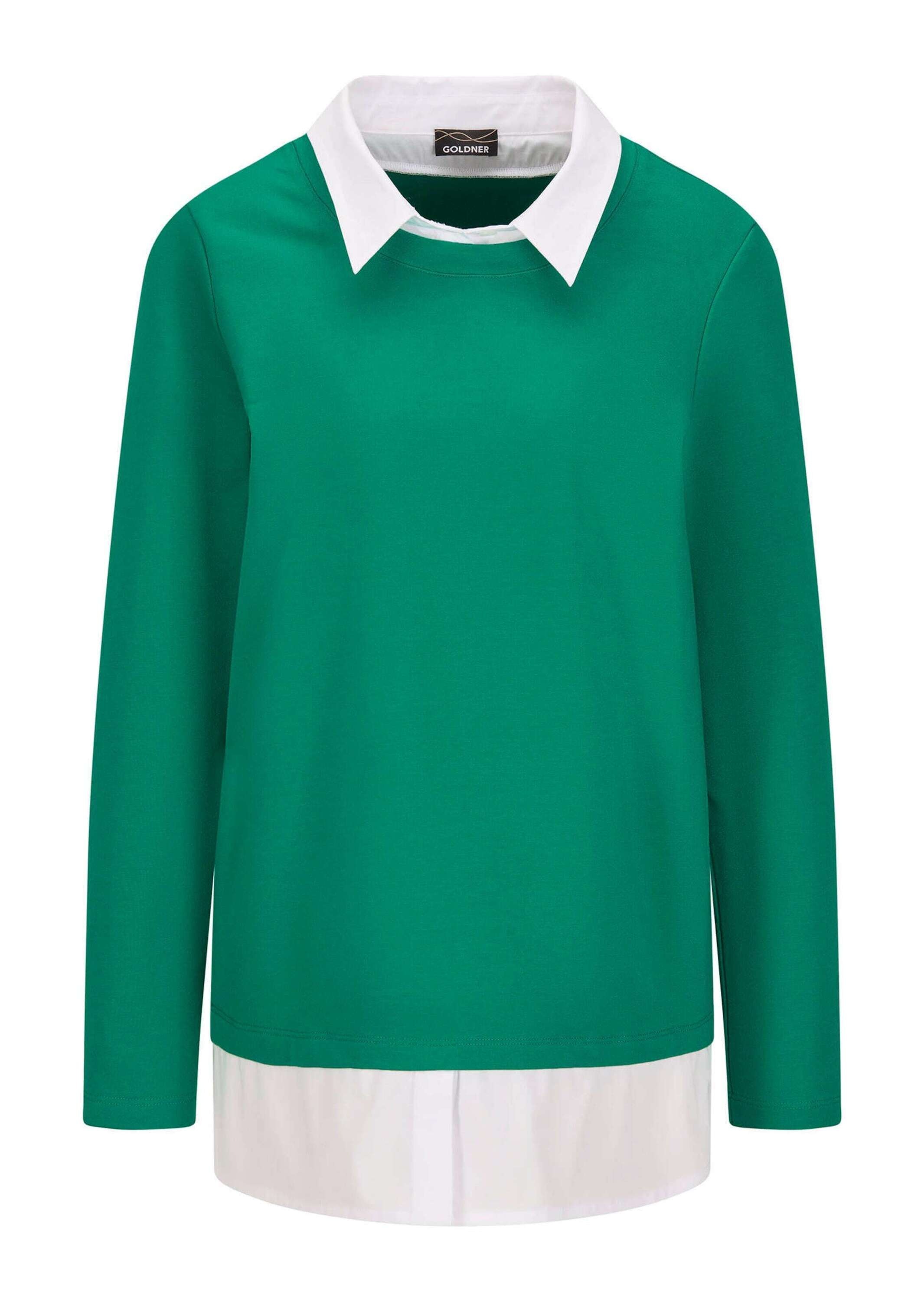 GOLDNER Langarmshirt "Elegantes 2-in-1 Business-Oberteil" Hemdkragen günstig online kaufen