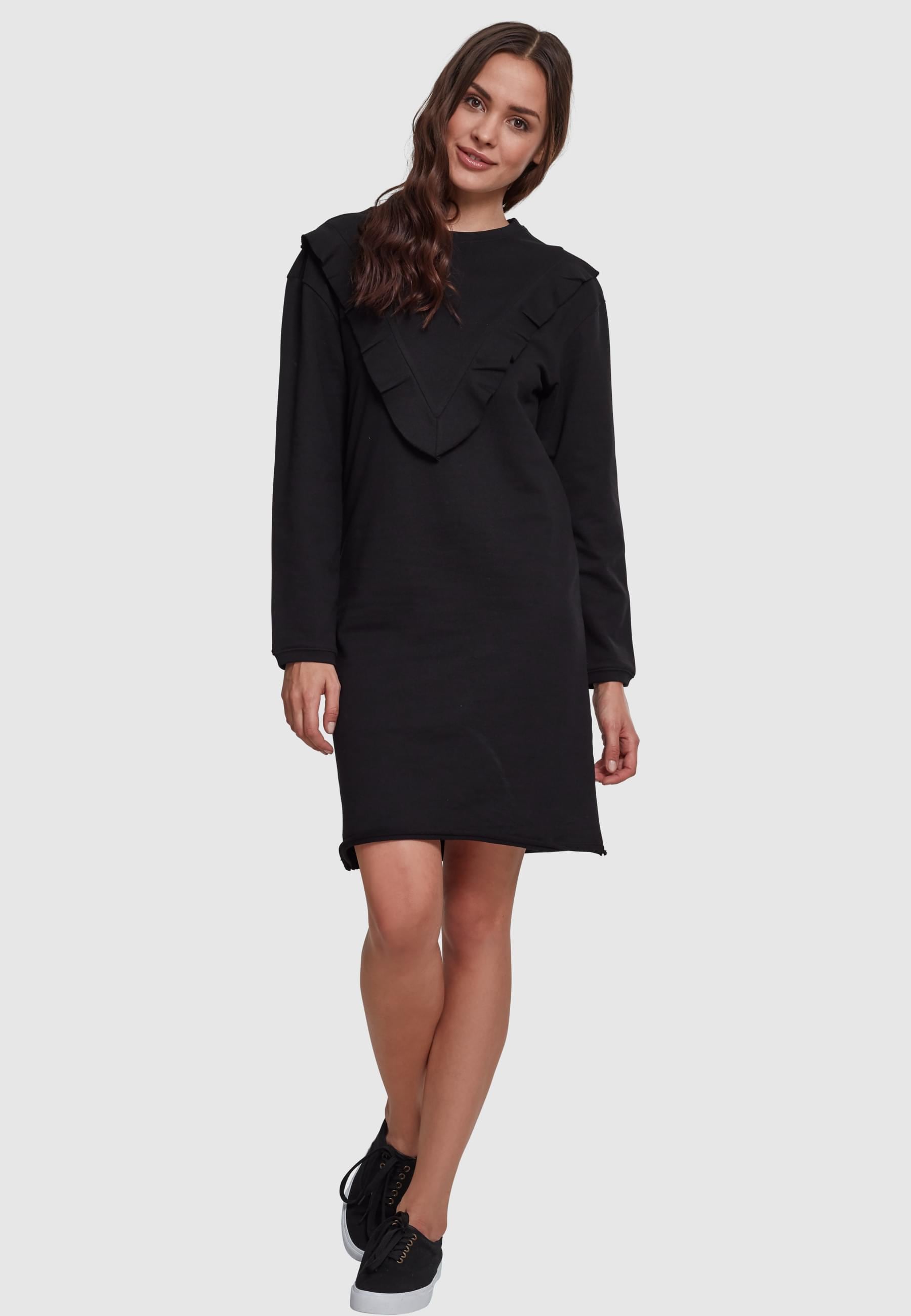 URBAN CLASSICS Shirtkleid »Urban Classics Damen Ladies Terry Volant Dress«, (1 tlg.)