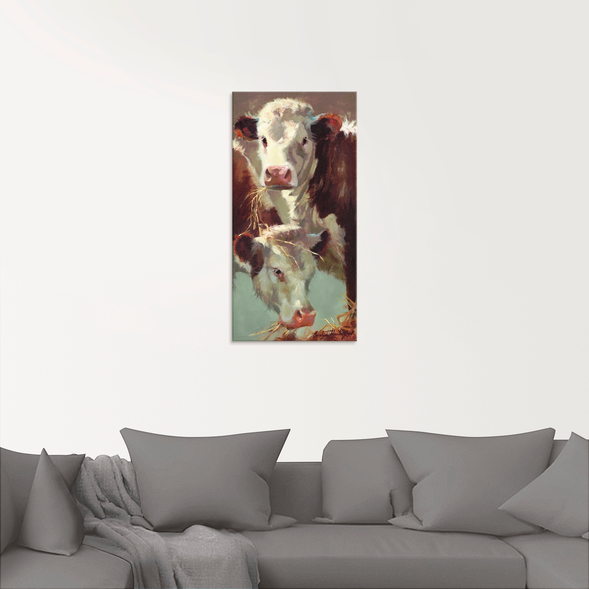 Artland Glasbild »Kauen und Schlucken«, Haustiere, (1 St.), in verschiedenen Größen
