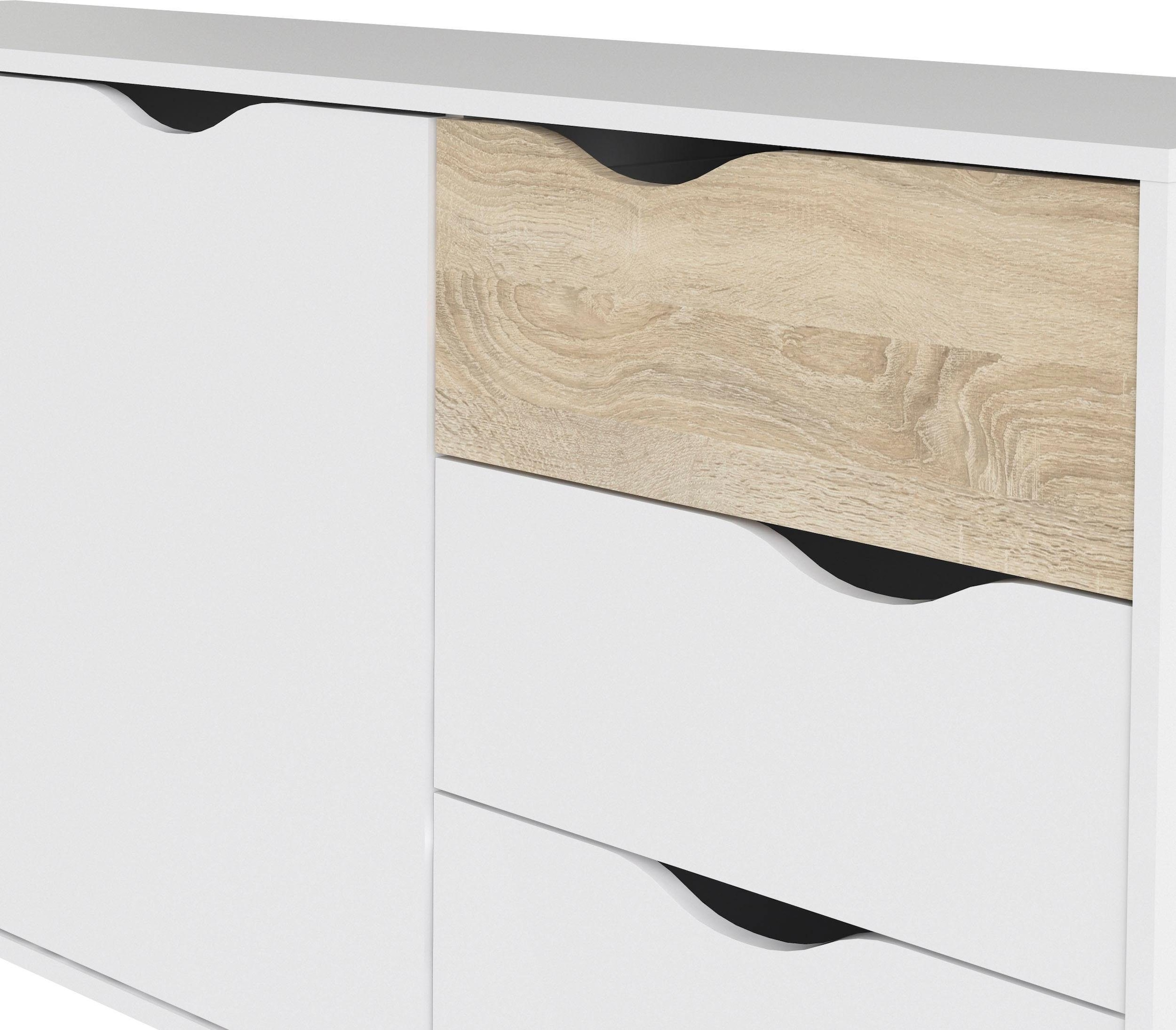 andas Sideboard »Oslo Aufbewahrung, Schubladenschrank,«, Kommode mit 2 Türen, 3 Schubladen, Breite 147 cm, Höhe 81 cm