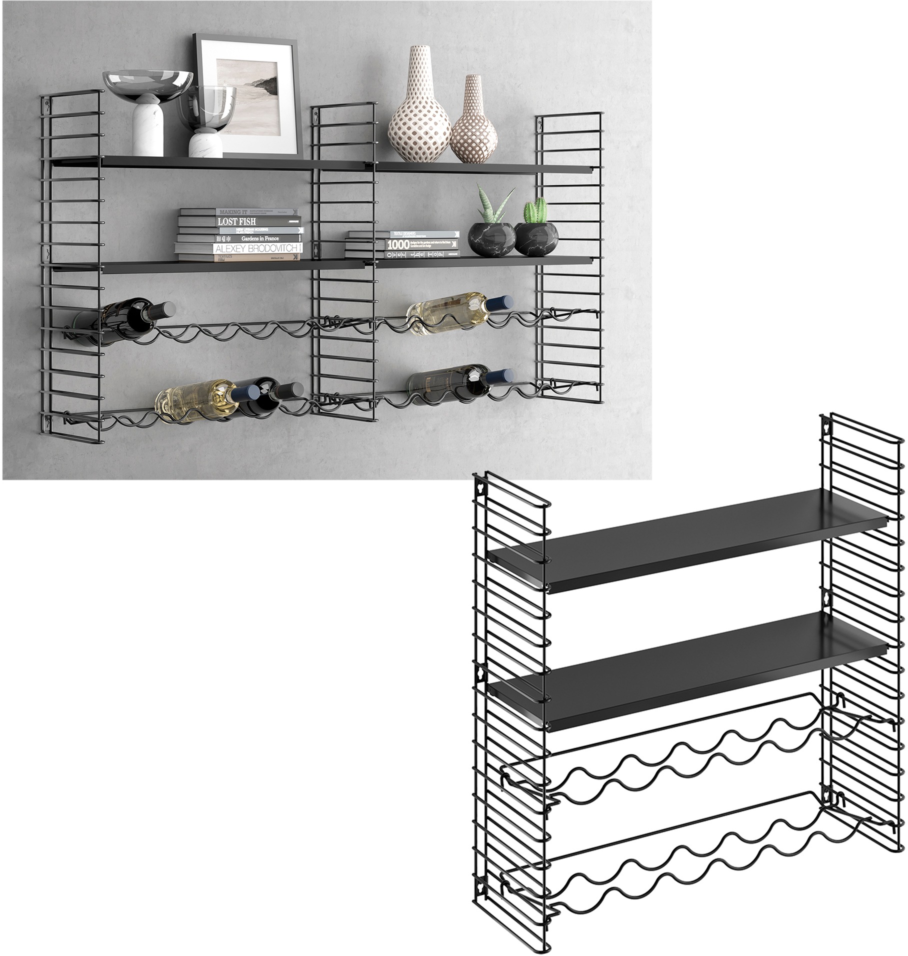 Metaltex Wandregal "Tomado Regal" 1 Stk. tlg. für 12 Weinflaschen günstig online kaufen