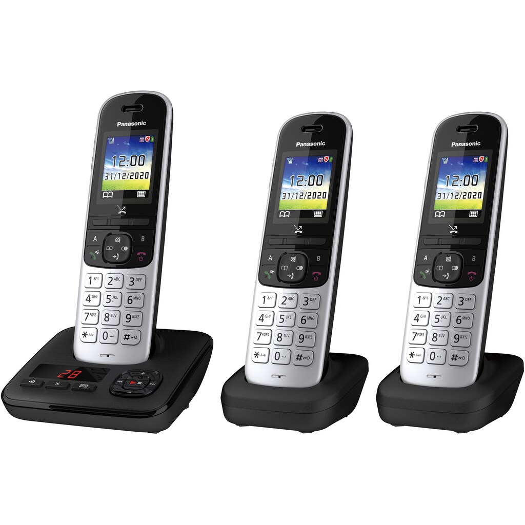 Panasonic Schnurloses DECT-Telefon »KX-TGH723 Trio«, (Mobilteile: 3)