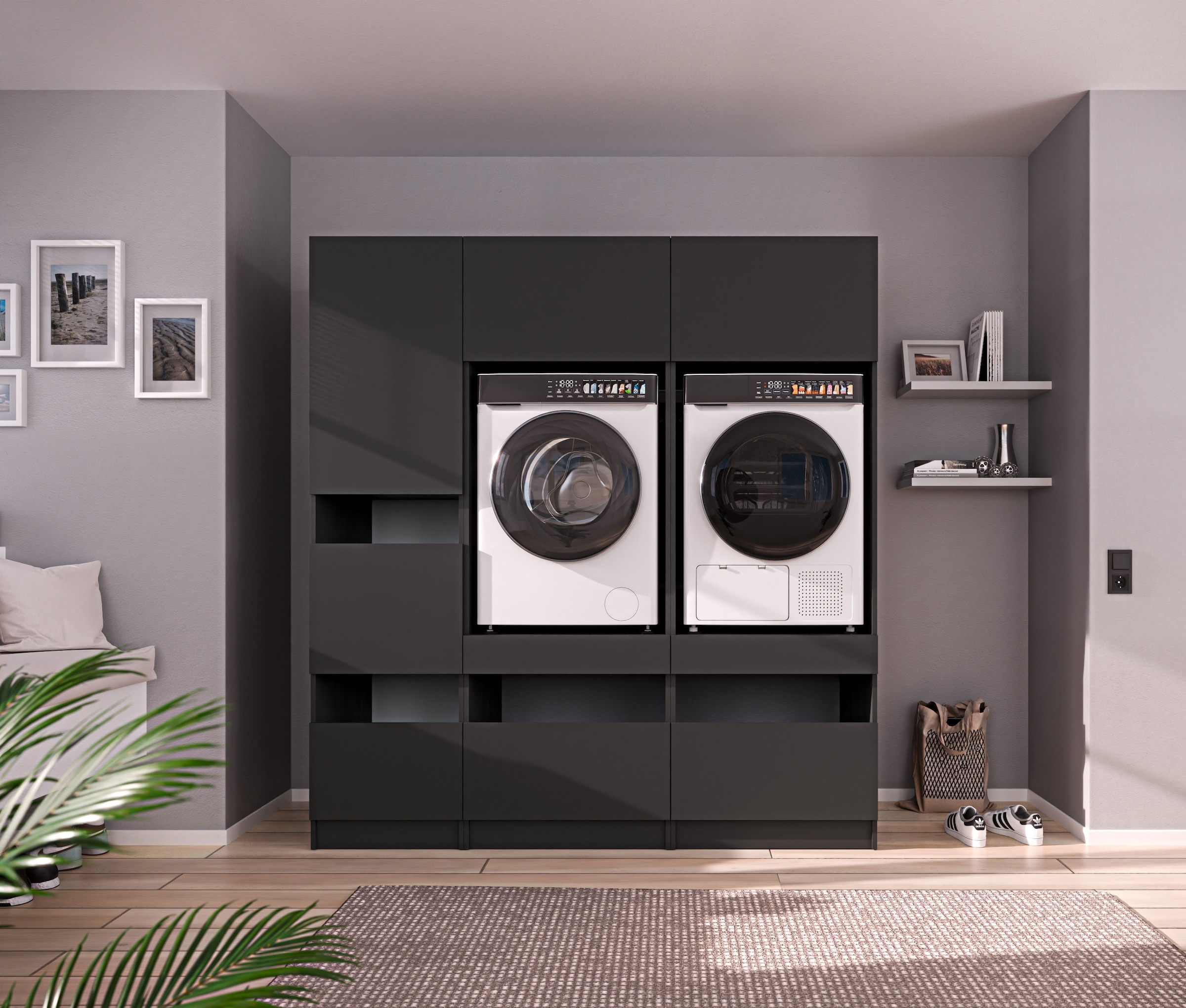 BASIC by Balculina Mehrzweckschrank-Set »Washhome B/T/H 186x68x200 cm« 3 Stk. tlg.