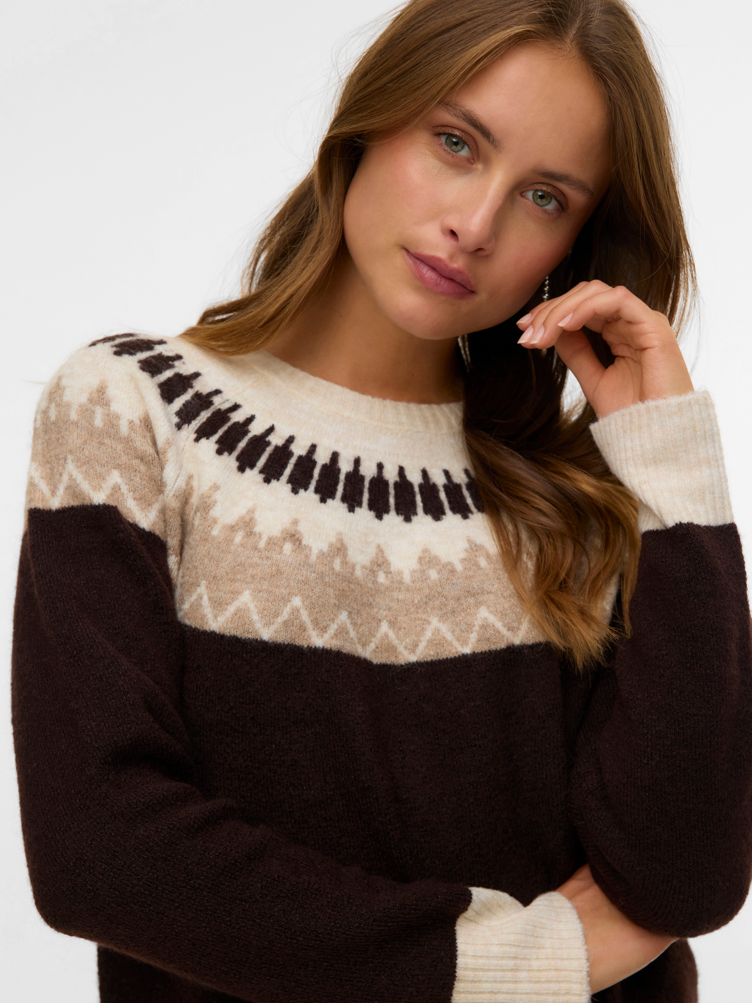 Vero Moda Strickpullover "VMSIMONE LS NORDIC PULLOVER GA REP BOO" günstig online kaufen