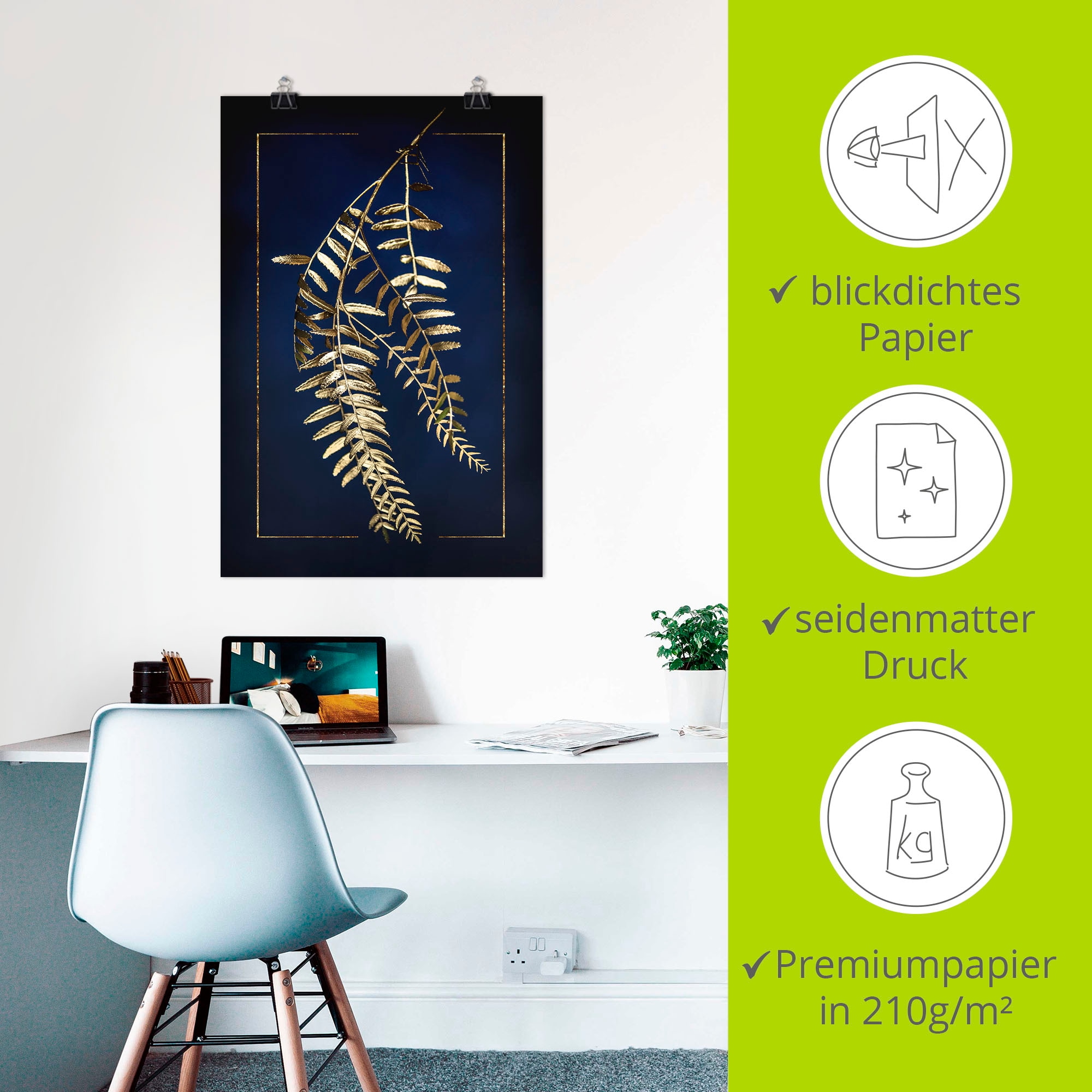Artland Wandbild »Goldener Pfefferbaum«, Blätterbilder, (1 St.), als Leinwandbild, Poster in verschied. Größen