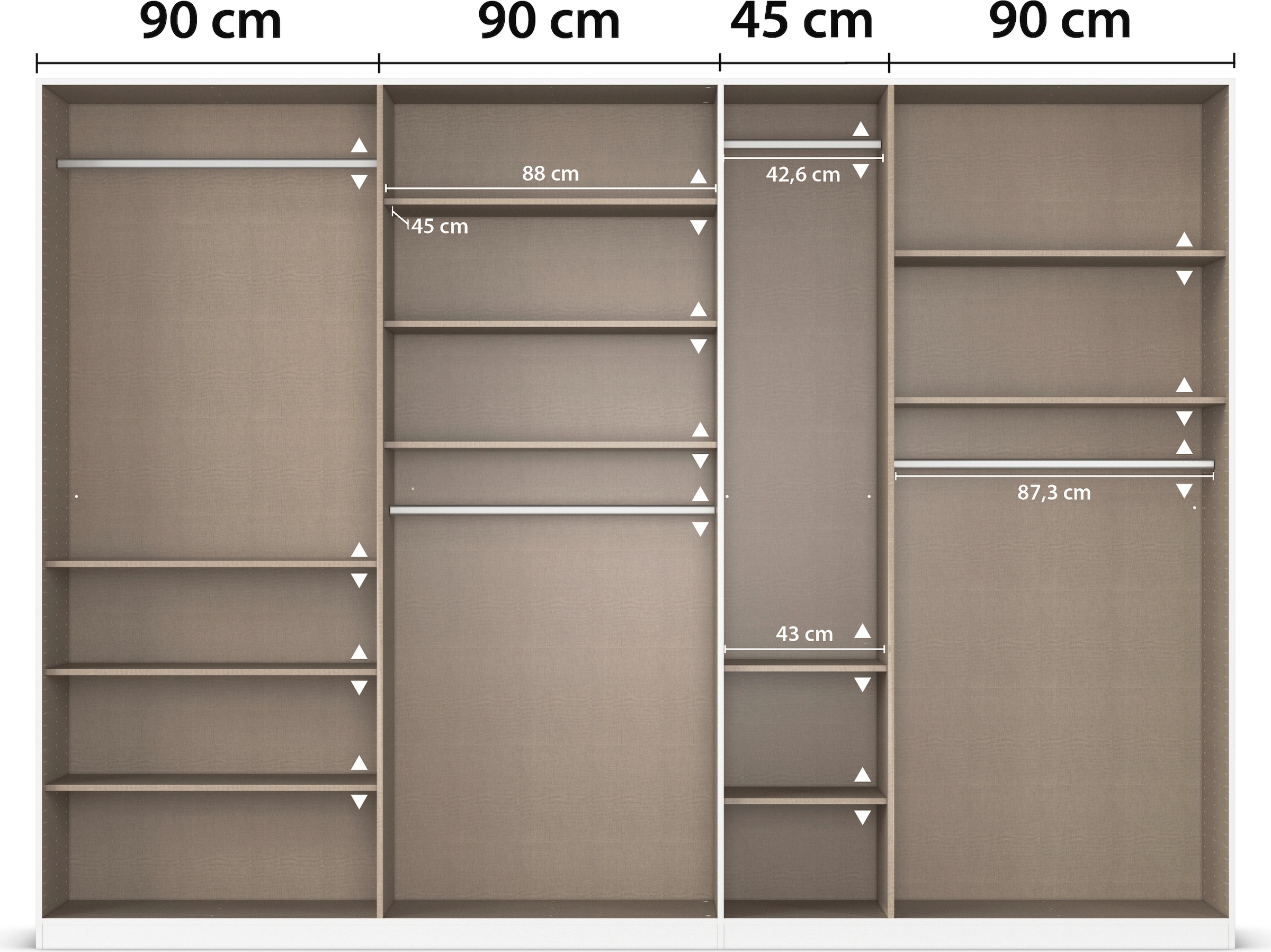 rauch Drehtürenschrank »Kleiderschrank Schrank Garderobe AGORDO TOPSELLER Schlafzimmer«, (in zwei Griff-Farben mit Dekor- oder Hochglanzfront), durchdachte Innenausstattung, in 6 Breiten und 2 Höhen MADE IN GERMANY