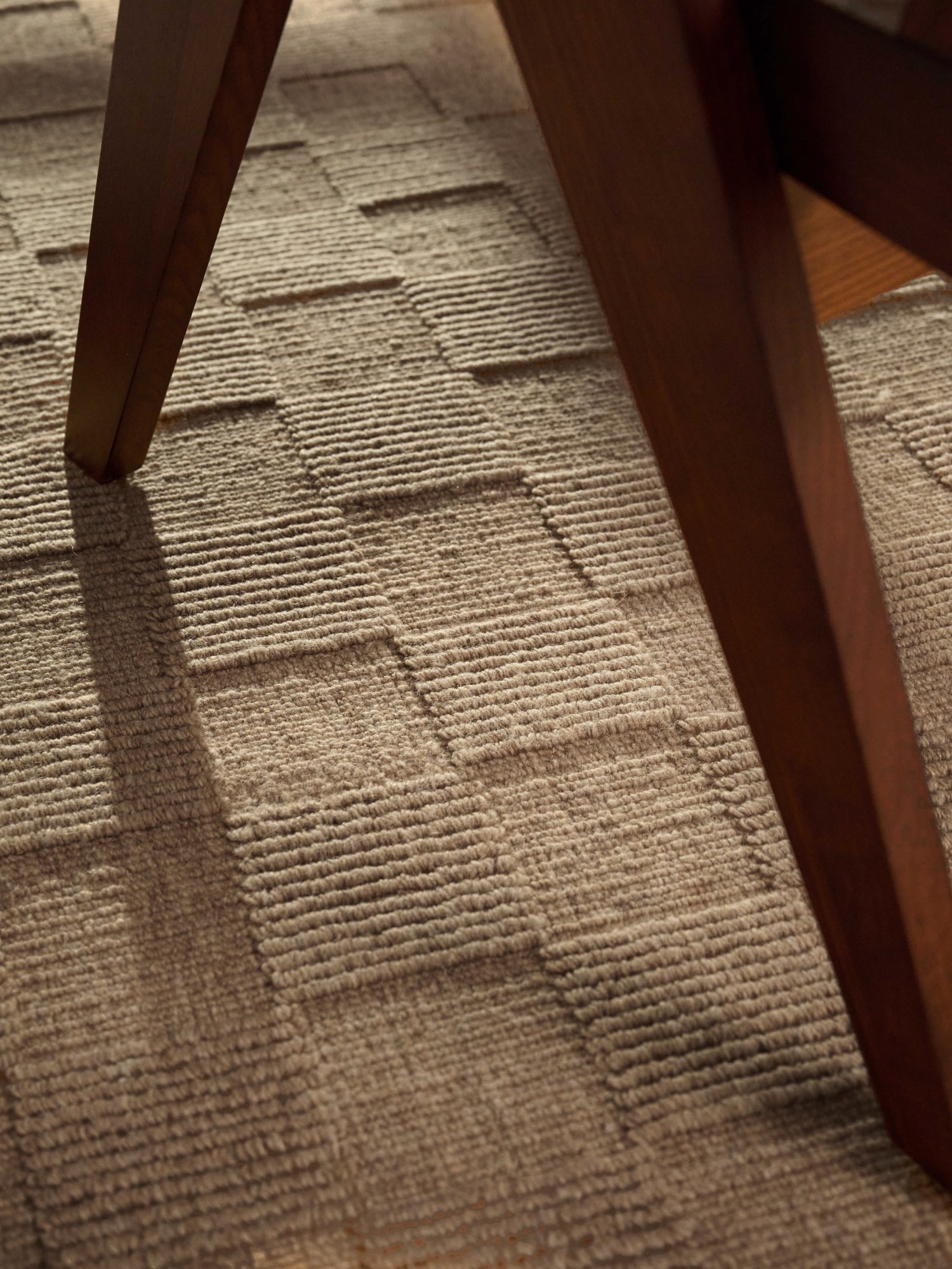 Villeroy & Boch Wollteppich »Scala« rechteckig 10 mm Höhe Handgewebt, Wolle, Kariert, Natur, 3D-Struktur, Karo, Wohnzimmer