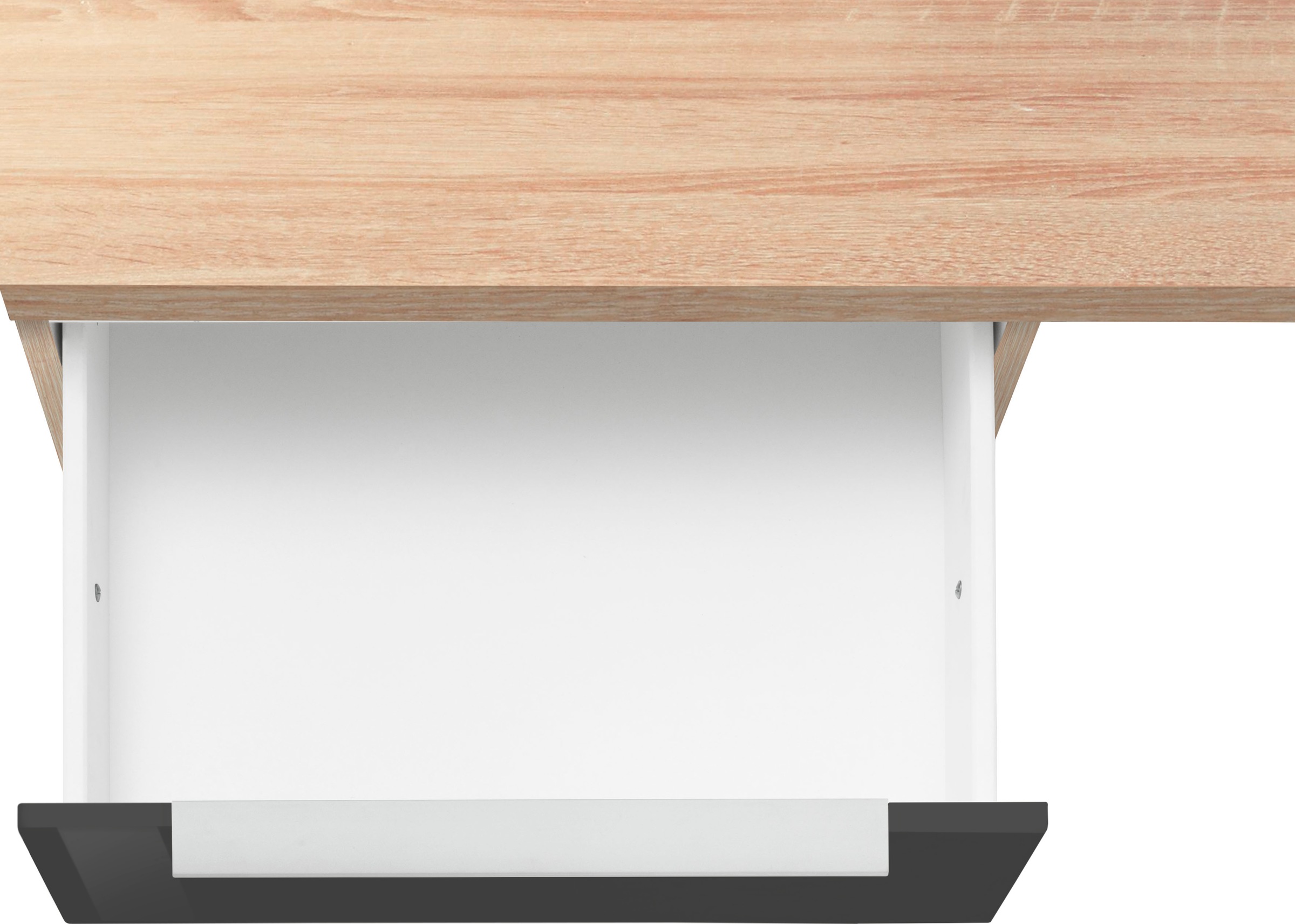 KOCHSTATION Küchenzeile »KS-Brindisi«, Breite 220 cm, wahlweise mit E-Geräten, mit MDF-Fronten und Regal