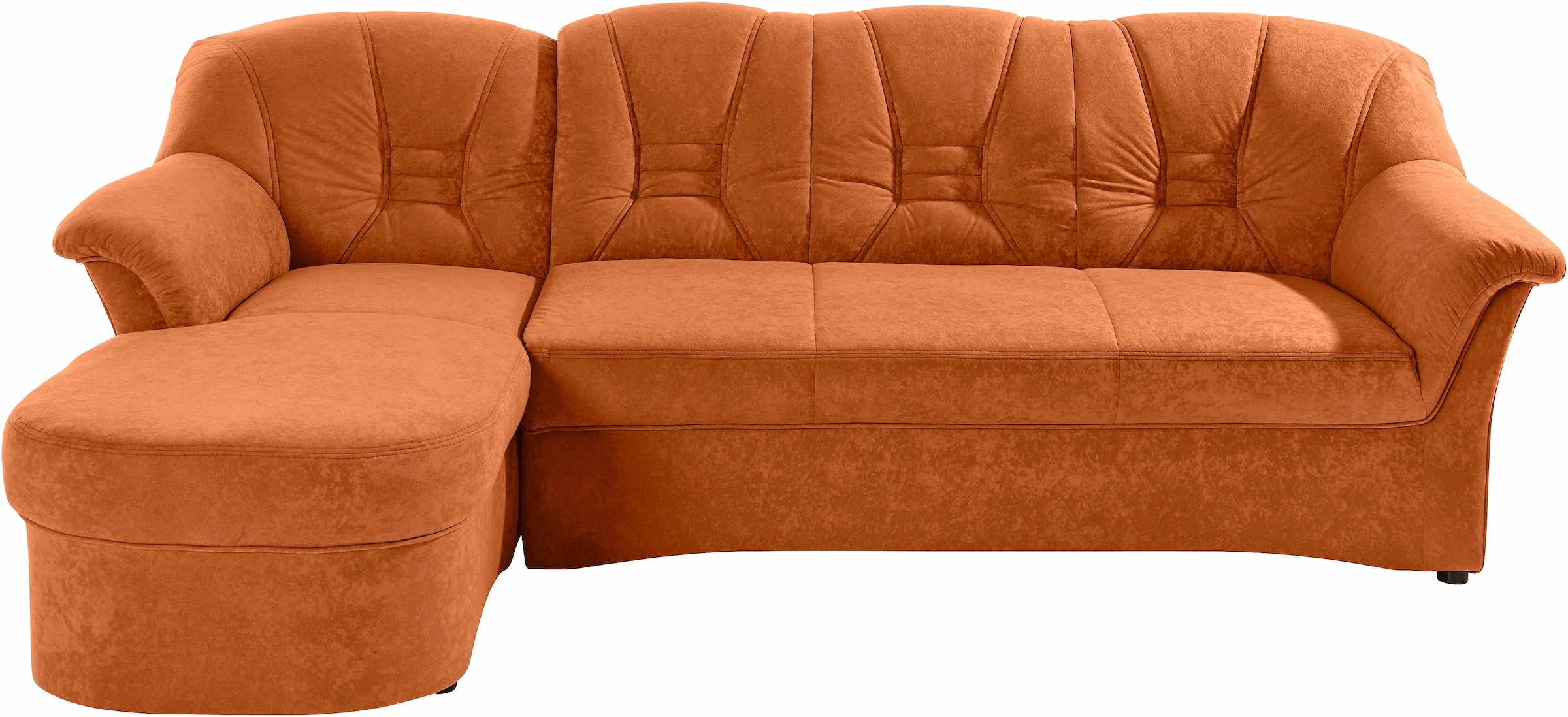 DOMO collection Ecksofa »Elva, zeitlose Formensprache, elegante Rückensteppung, L-Form«, wahlweise mit Bettfunktion und Federkern