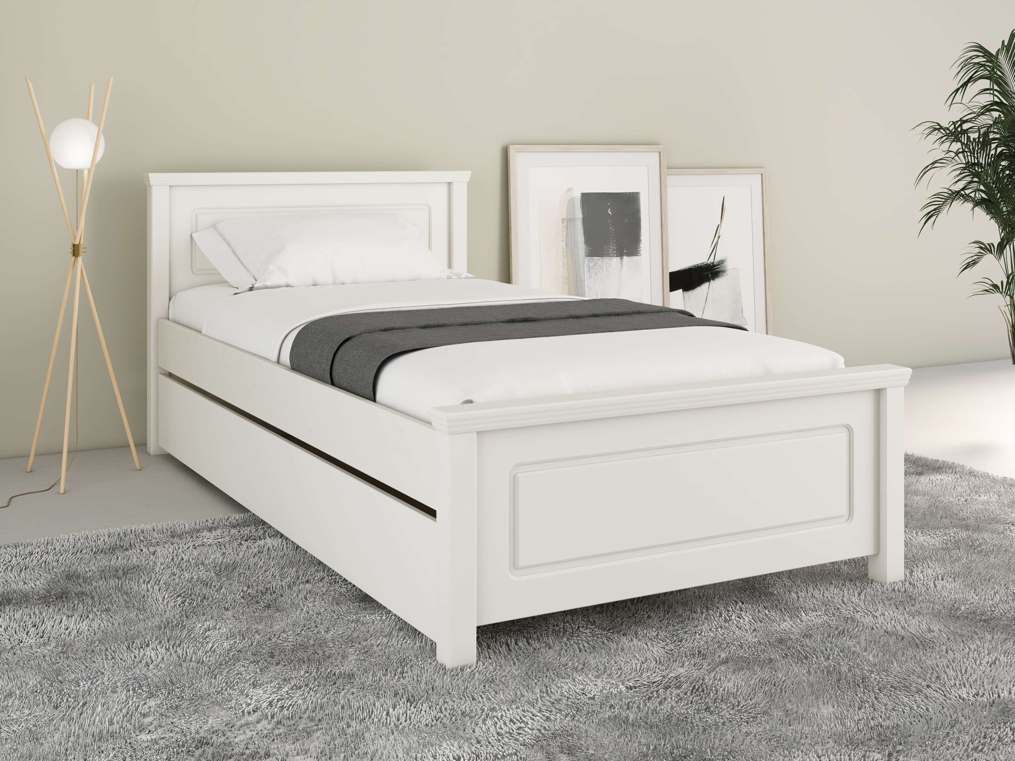 OTTO home Bett »Svea, Komforteinstiegshöhe und Breite, auch für Senioren geeignet« H/B/L ca.  86/100/200 cm,  Belastbarkeit 170KG! Schublade optional, Massivholz, mit Lattenrost