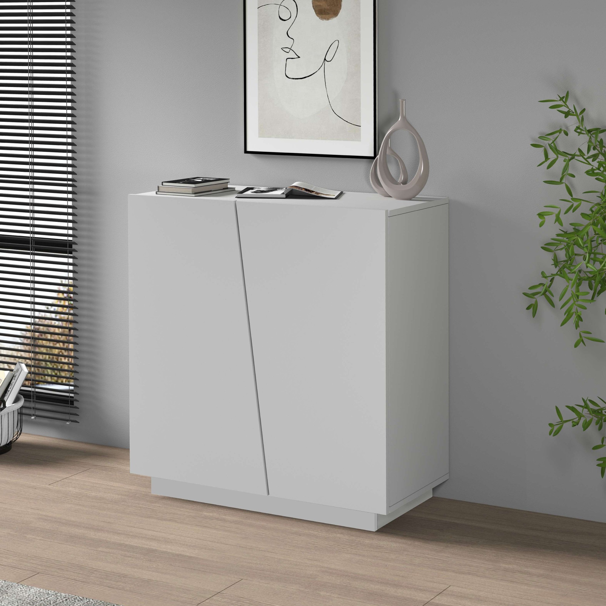 Thumbnail - Home affaire Aktenschrank "Vega, Mehrzweckschrank, Büroschrank, mit 2 Türen" & verstellbaren Einlegeböden, Höhe 86 oder ...