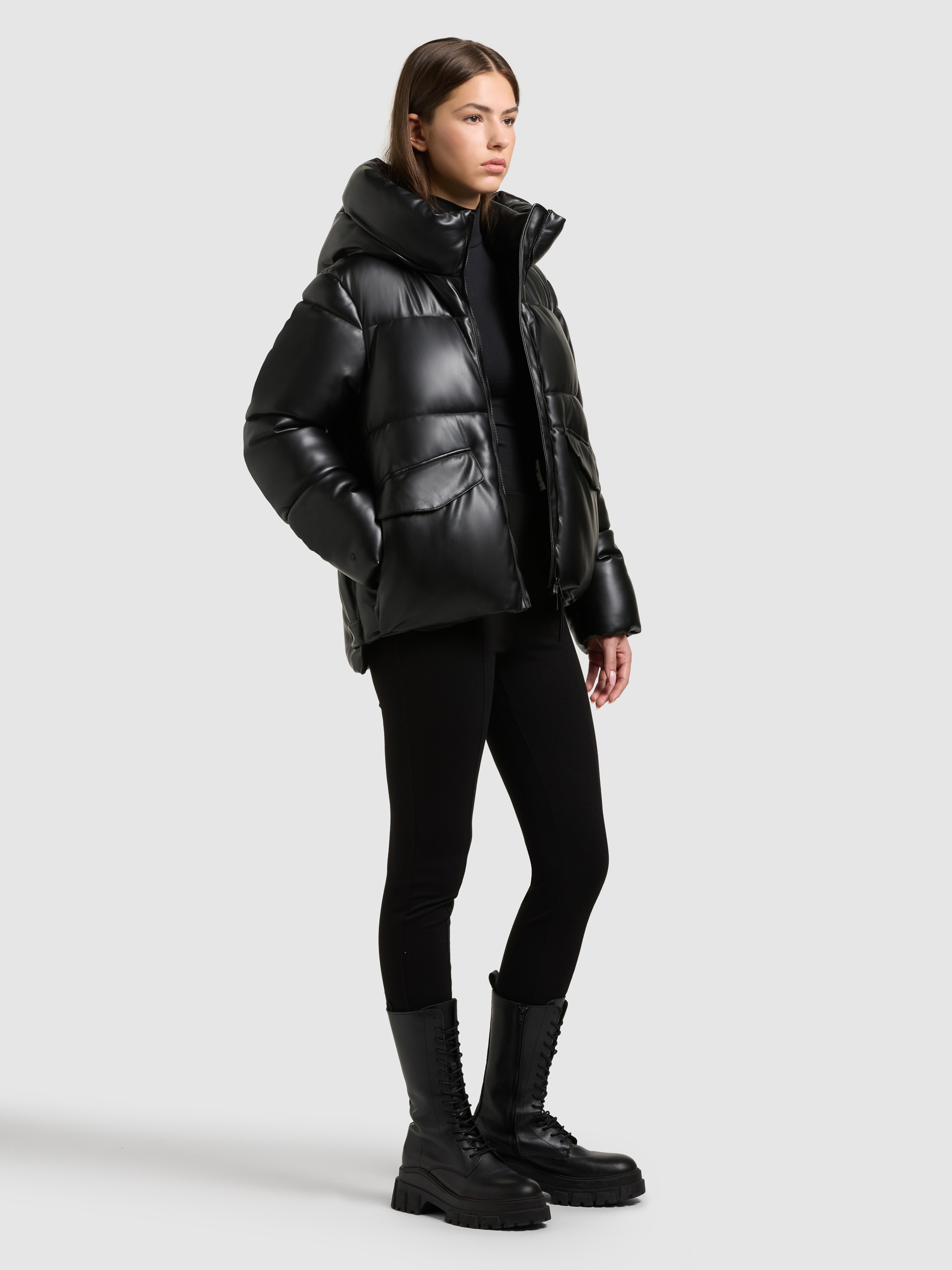 khujo Lederimitatjacke »AURORA«, mit Kapuze