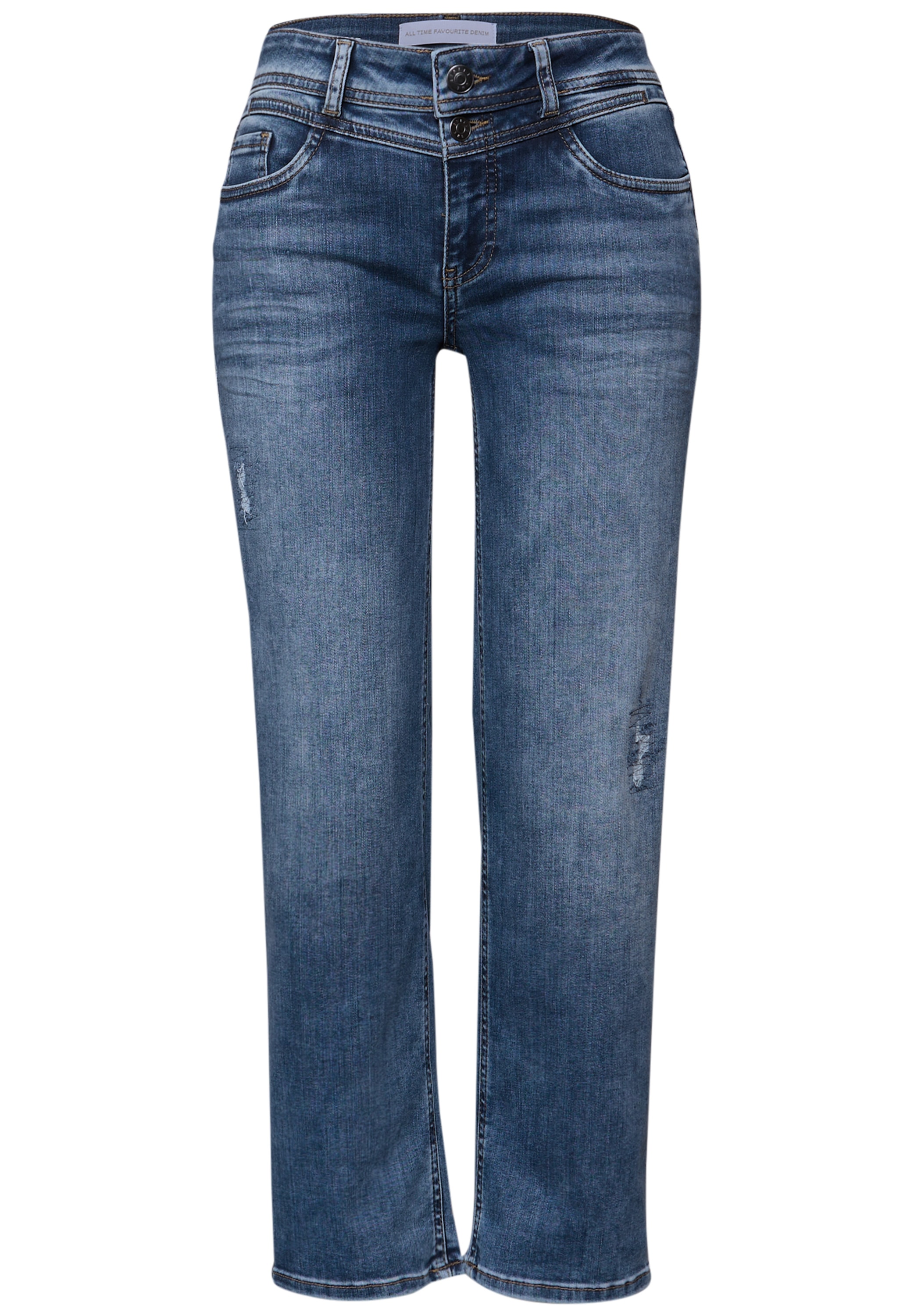 STREET ONE Comfort-fit-Jeans mit destroyed Details