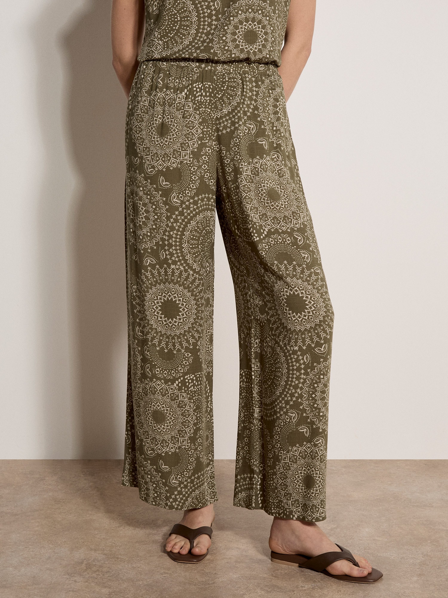 Apricot Stoffhose "Kaleidoskop-Hose" mit Webmuster