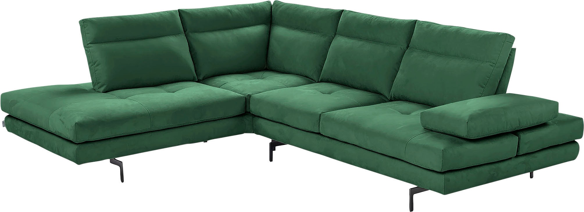 CALIA ITALIA Ecksofa "Toby Wing, B/T: 288/232 cm, Designsofa mit sensationellem Sitzkomfort" L-Form, Sitztiefenverstellung, funktionale Ecke, Füße in schwarz matt