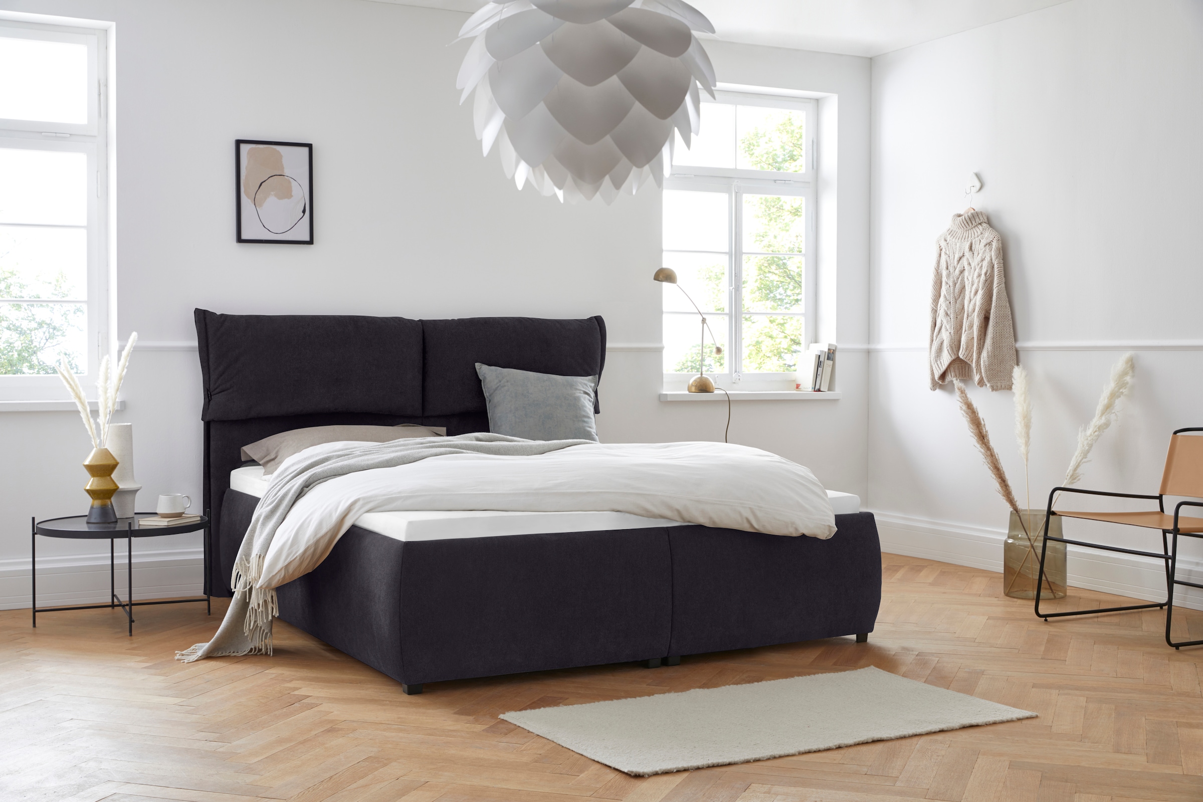 Home affaire Polsterbett "Jenson" als Bettgestell oder mit 3 Matratzenarten günstig online kaufen