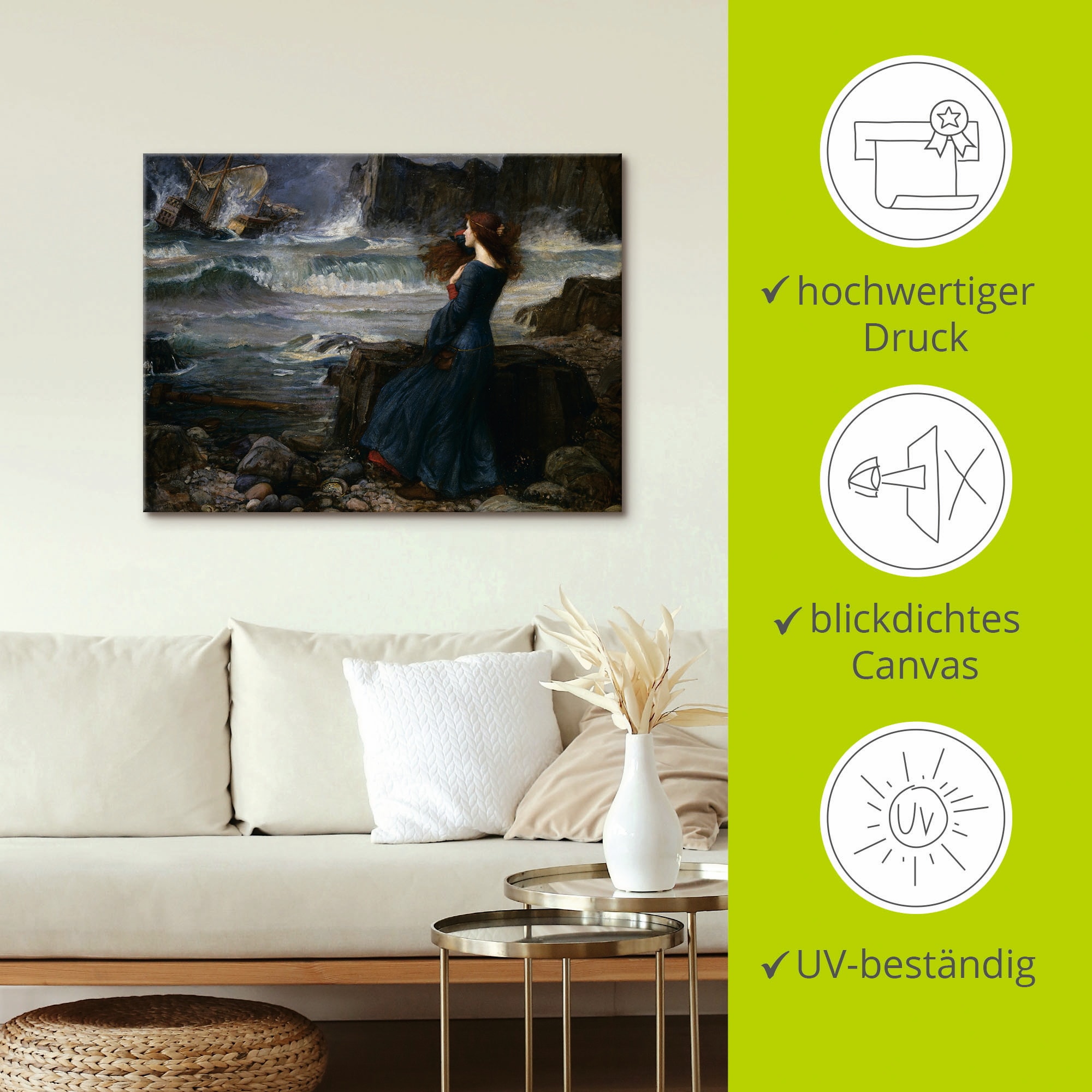 Artland Leinwandbild »Der Sturm I«, Frau, (1 St.), auf Keilrahmen gespannt