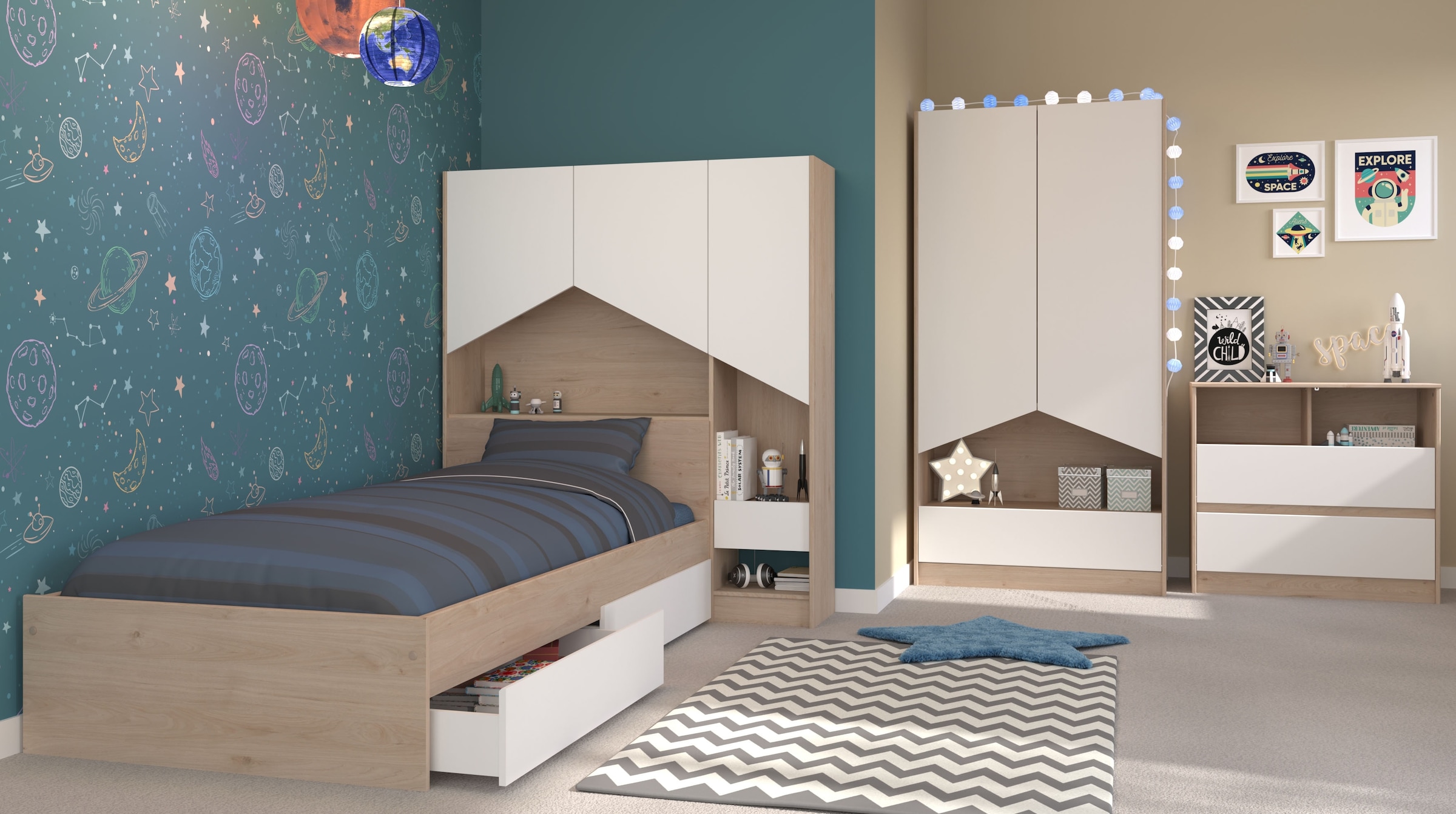 Parisot Jugendzimmer-Set, (Set, 5 tlg.)