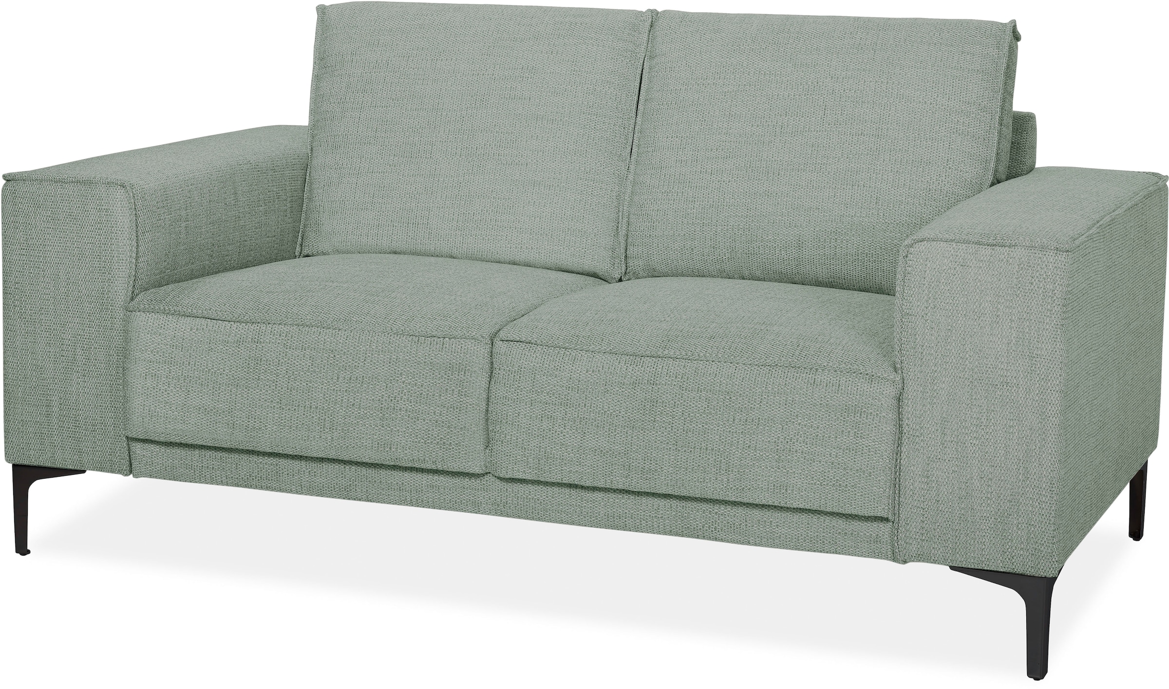 Places of Style 2-Sitzer »Kompaktsofa Oland, Struktur, Flachgewebe, Luxus-Microfaser, Boucle«, 164 cm, Wellenunterfederung, Skandi-Design, Metallfüße