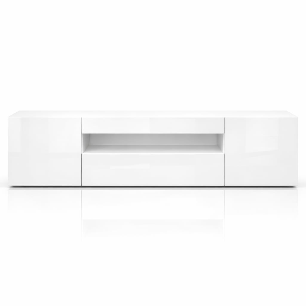 OTTO home Lowboard »LORENZO 2, TV-Board, TV-Kommode, TV-Schrank, TV-Unterschrank, TV-Möbel« Modernes lackiertes Hochglanz TV-Board, grifflos, Breite 200 cm
