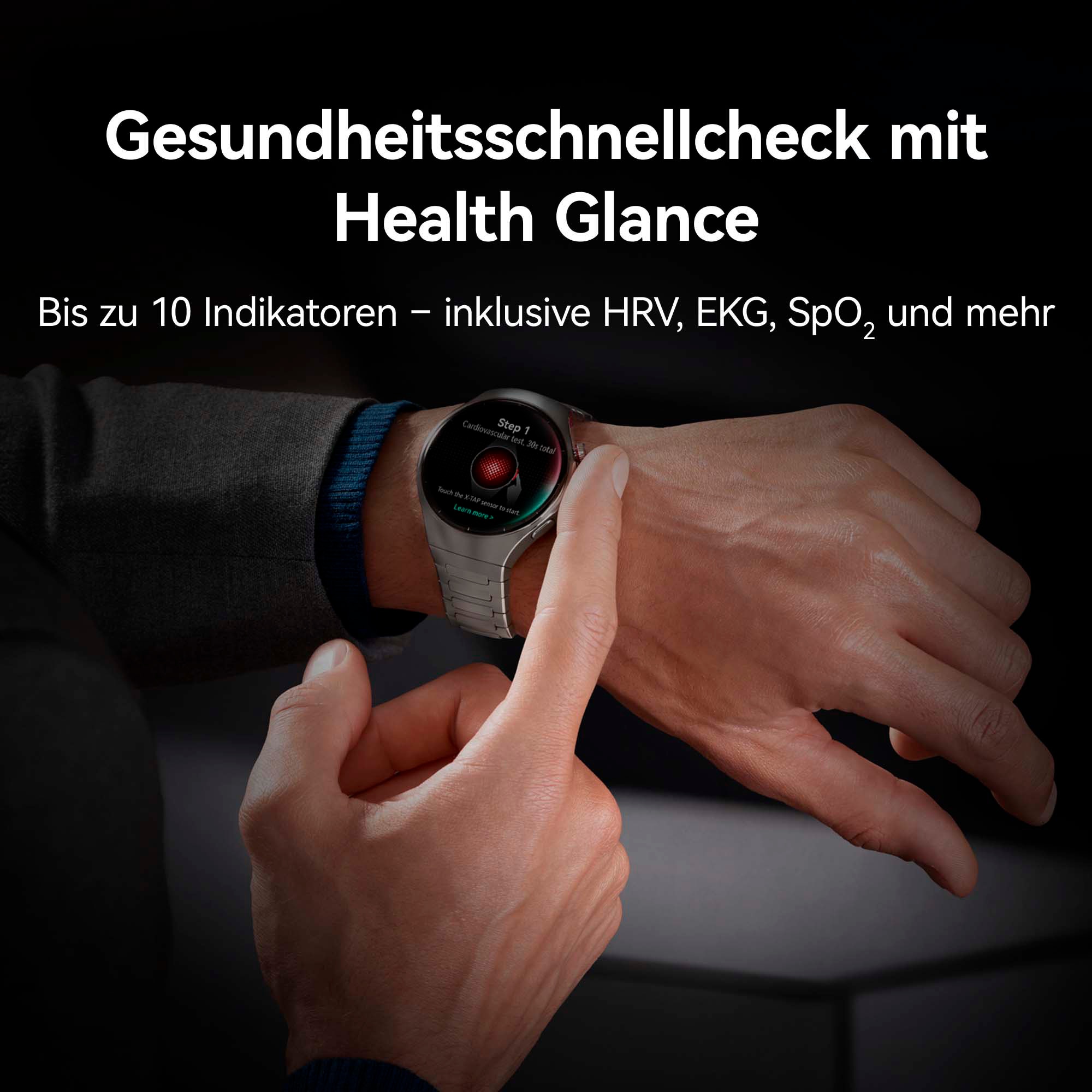Huawei Smartwatch »WATCH 5 42mm«, (3,5 cm / 1,38 Zoll), 32,00 GB, X-TAP, Health Glance, 904L Edelstahl, Kompatibel mit iOS & Android)