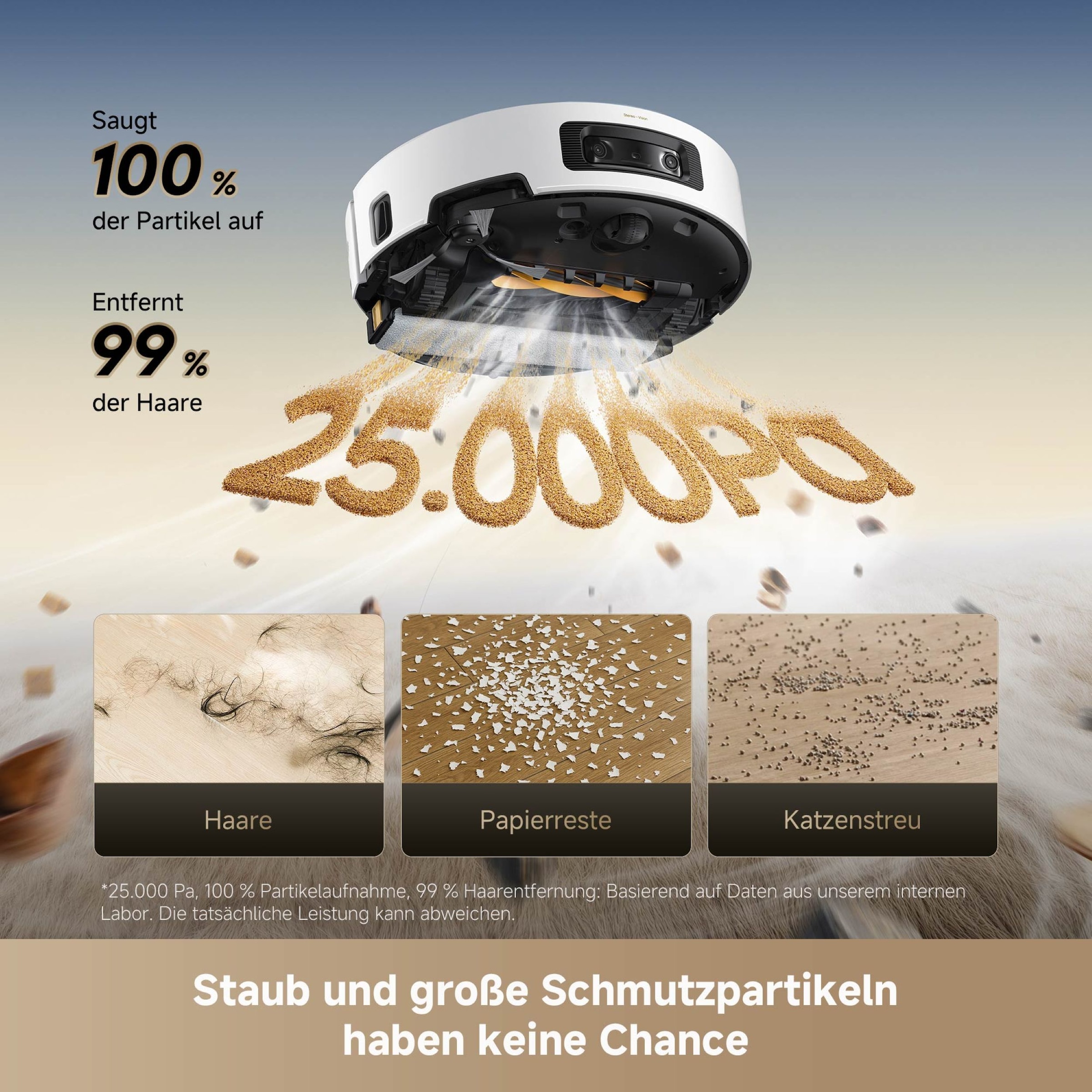 Dreame Nass-Trocken-Saugroboter »Aqua10 Ultra Track Complete White«, Warmwasser-Wischsystem, überwindet Hindernisse, 25.000 Pa Saugkraft