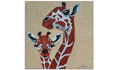 Glasbild »Giraffen«, Wildtiere, (1 St.)