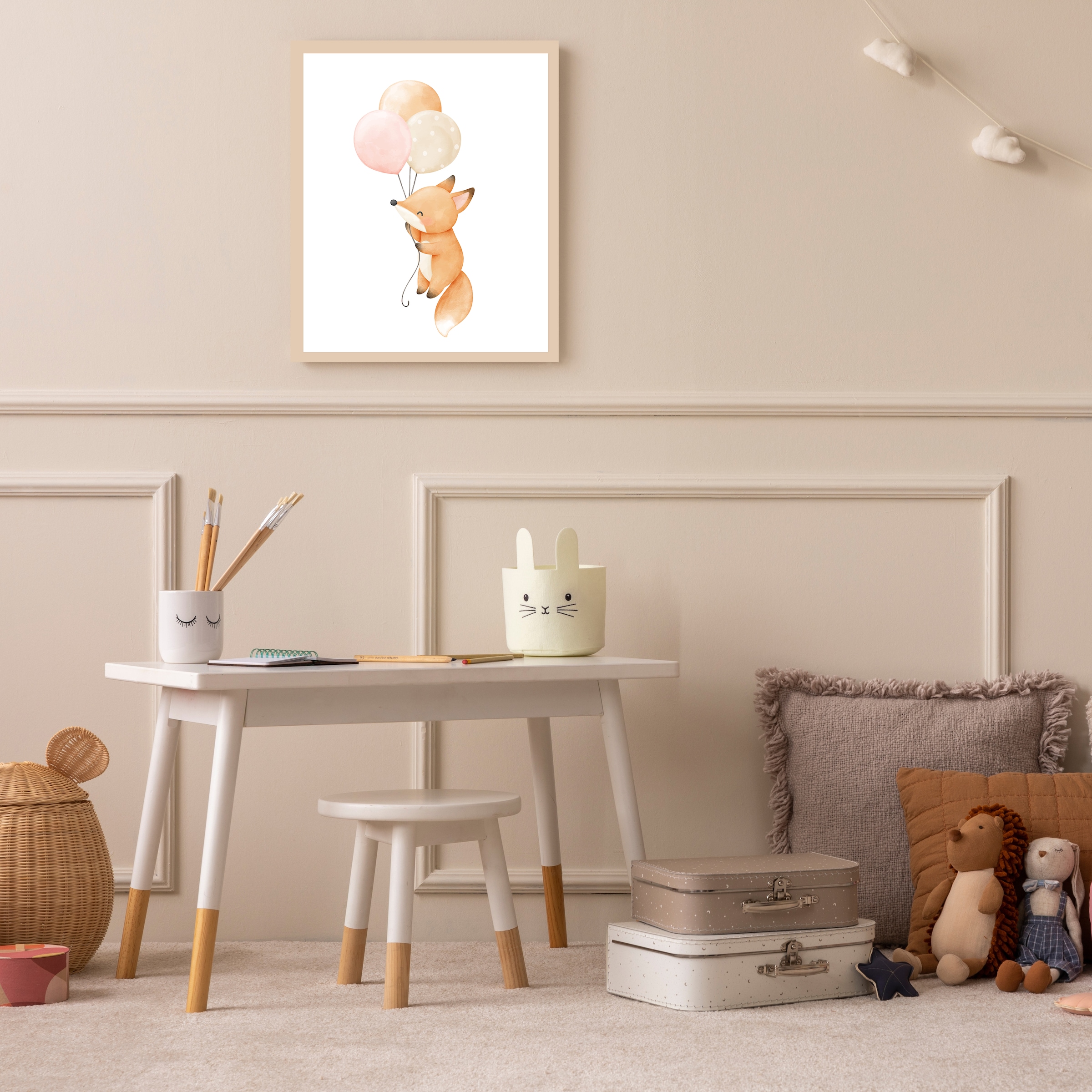 Lüttenhütt Poster "Fuchs mit Luftballons", Fantasy-Füchse-Luftballon-Tiere, günstig online kaufen