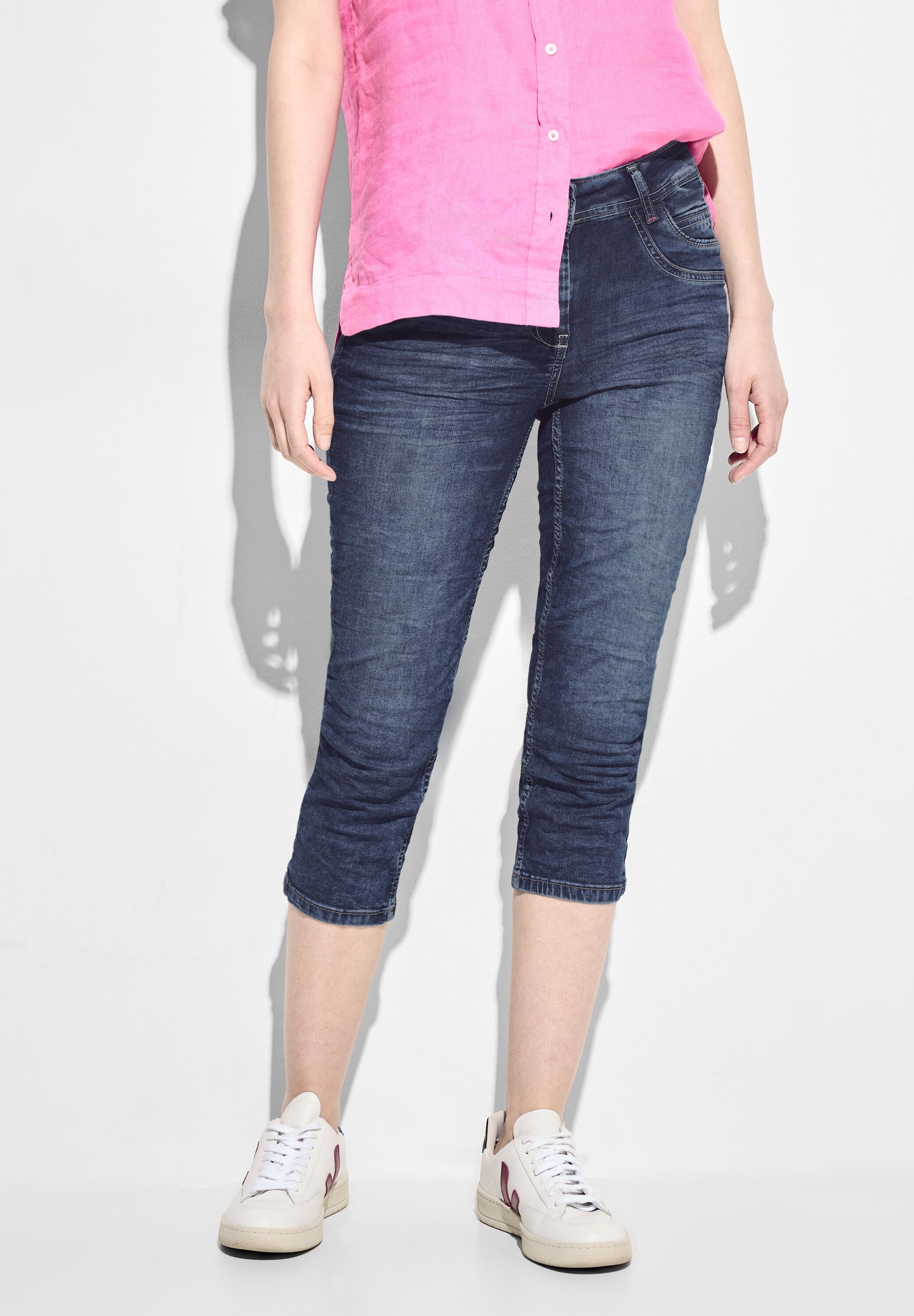 3/4-Jeans, mit Used-Look