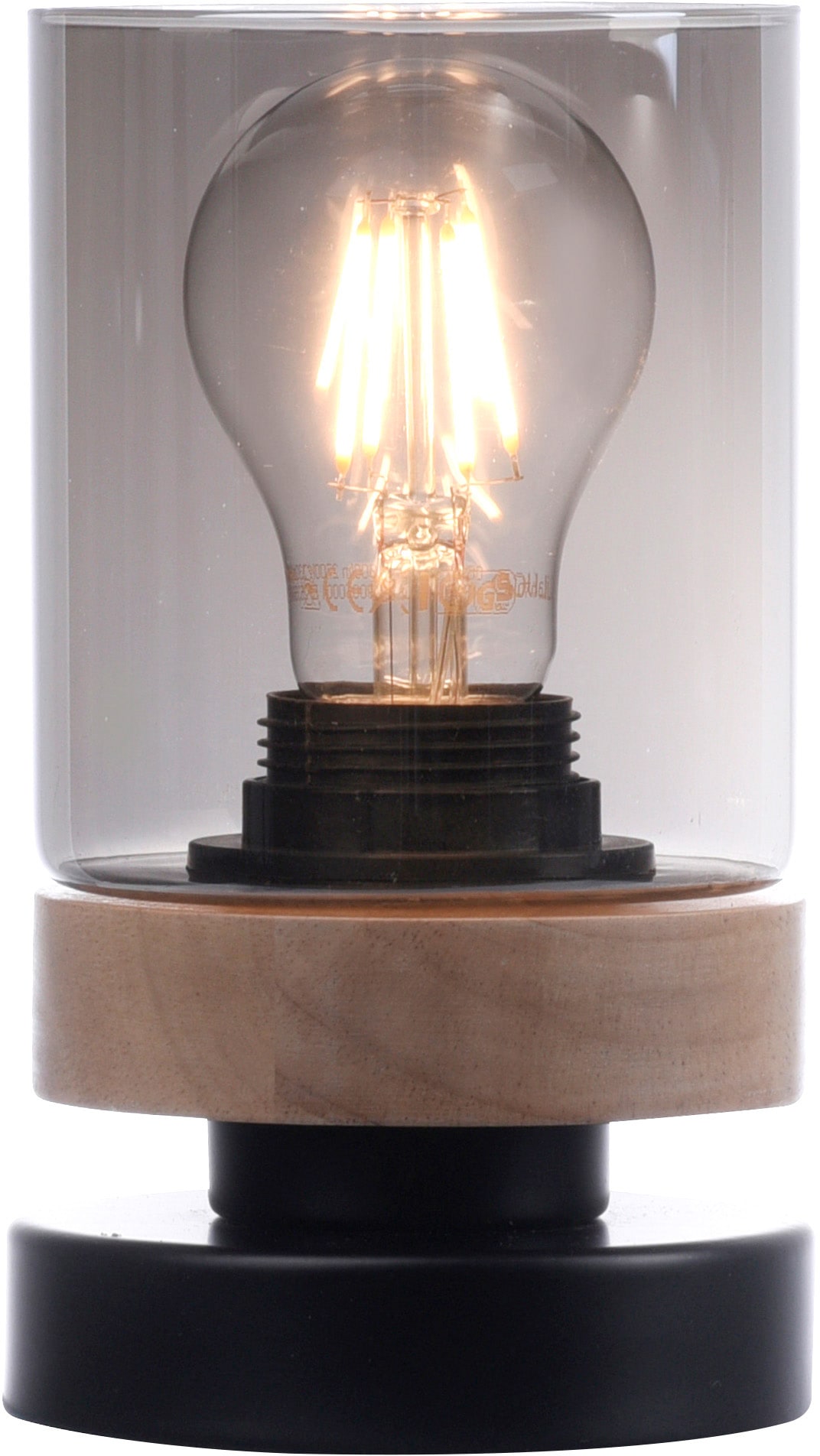 Leuchtmittel 1 für Holz, »Tendon«, BAUR Tischlampe, | Rauchglas, affaire flammig-flammig, - E27 Glas, geeignet Tischleuchte Home