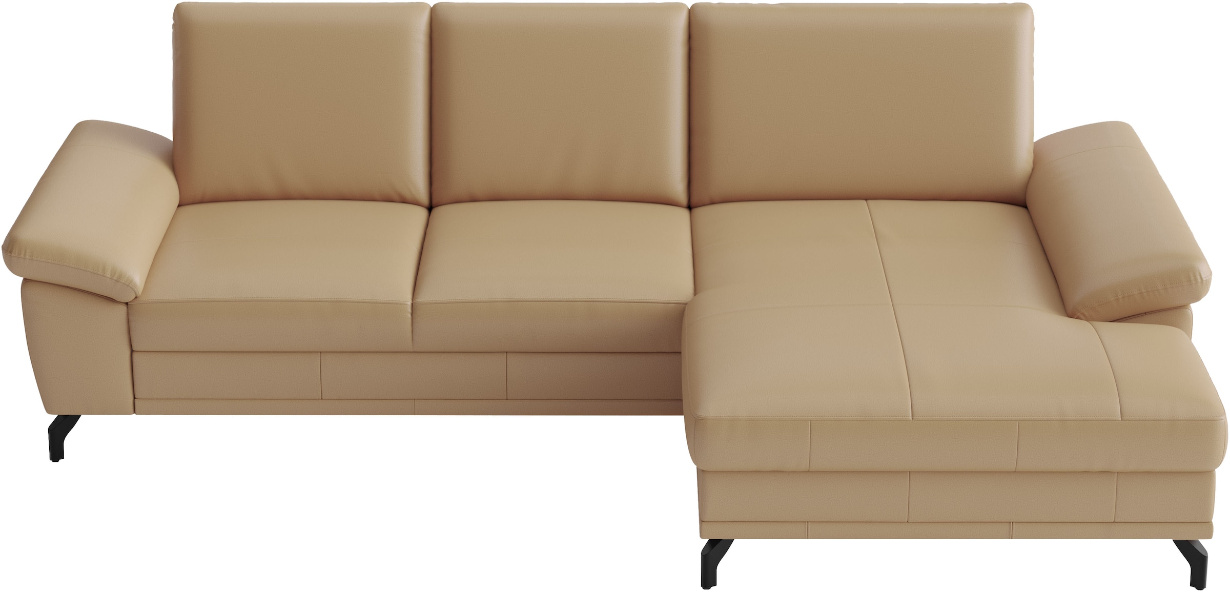 sit&more Ecksofa "Chelsea L-Form, B: 264 cm, Leder, inkl. Sitztiefen-&Armteilverstellung" optional mit Schlaffunktion und Bettkasten