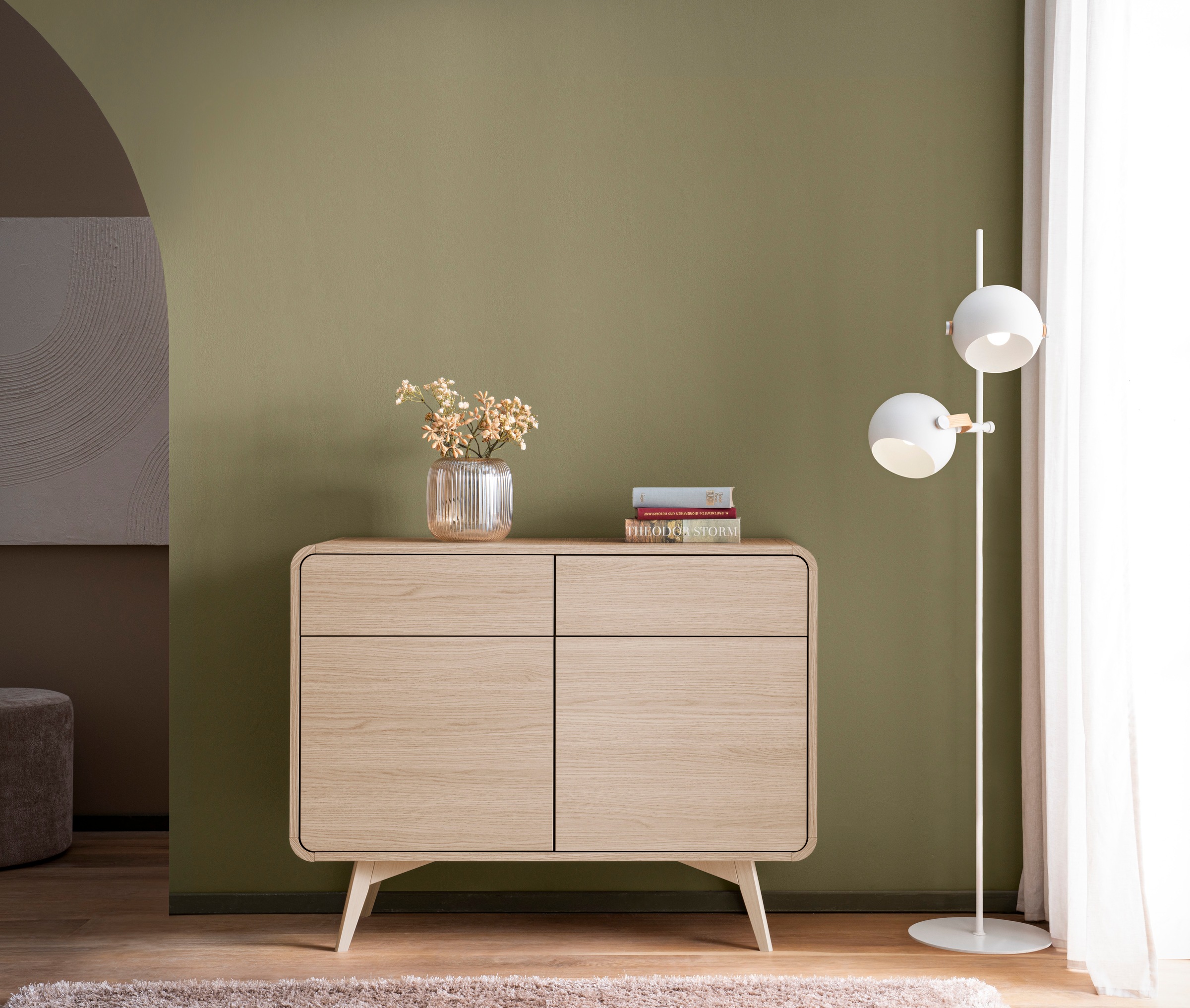 Home affaire Sideboard "Torsby, moderner Schrank, Kommode in Eiche Natur, 1 günstig online kaufen