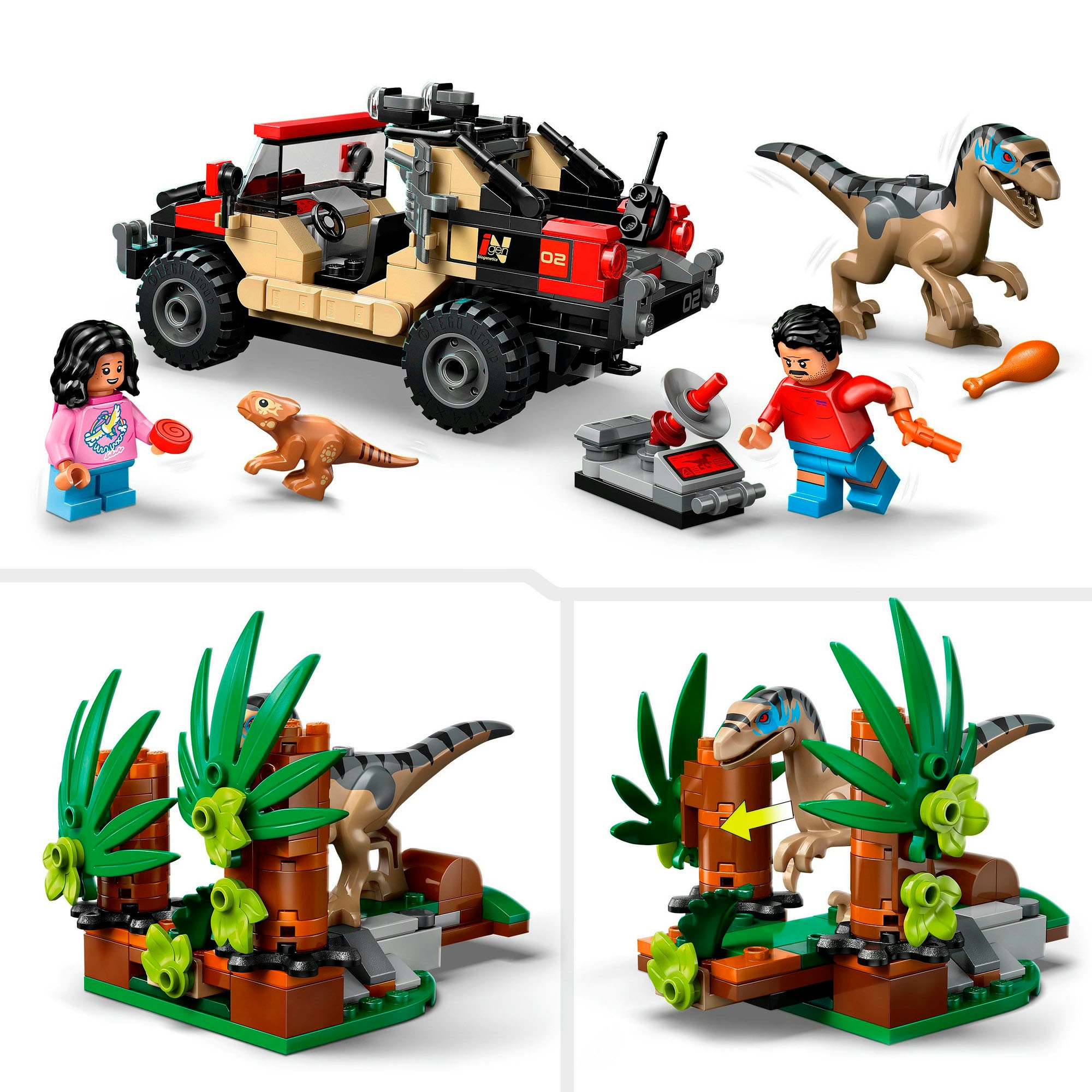 LEGO® Konstruktionsspielsteine »Raptor: Verfolgungsjagd mit dem Geländewagen (76972)«, (285 St.), LEGO Jurassic World; Made in Europe