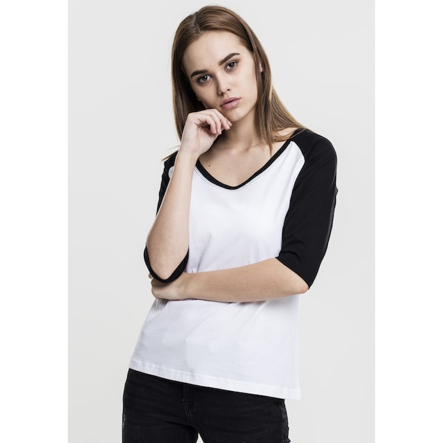 URBAN CLASSICS T-Shirt »Damen Ladies 3/4 Contrast Raglan Tee«, (1 tlg.)  online kaufen | BAUR