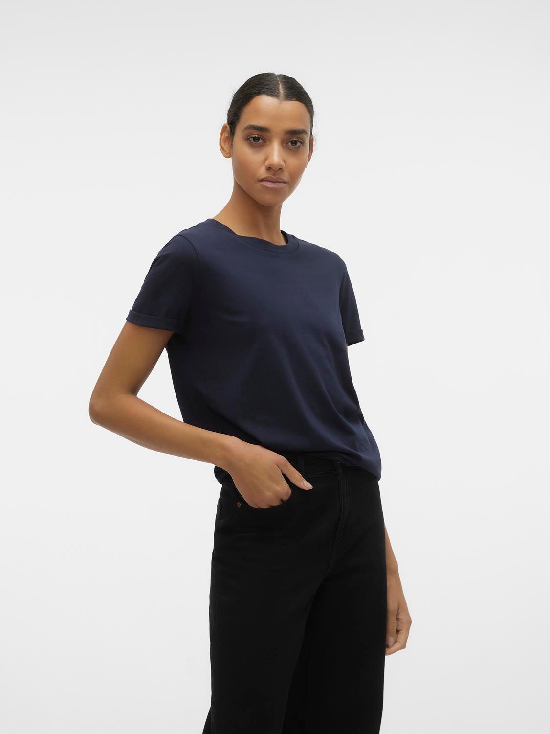 Vero Moda Kurzarmshirt "VMPAULA S/S T-SHIRT NOOS" Baumwolle, regular fit günstig online kaufen