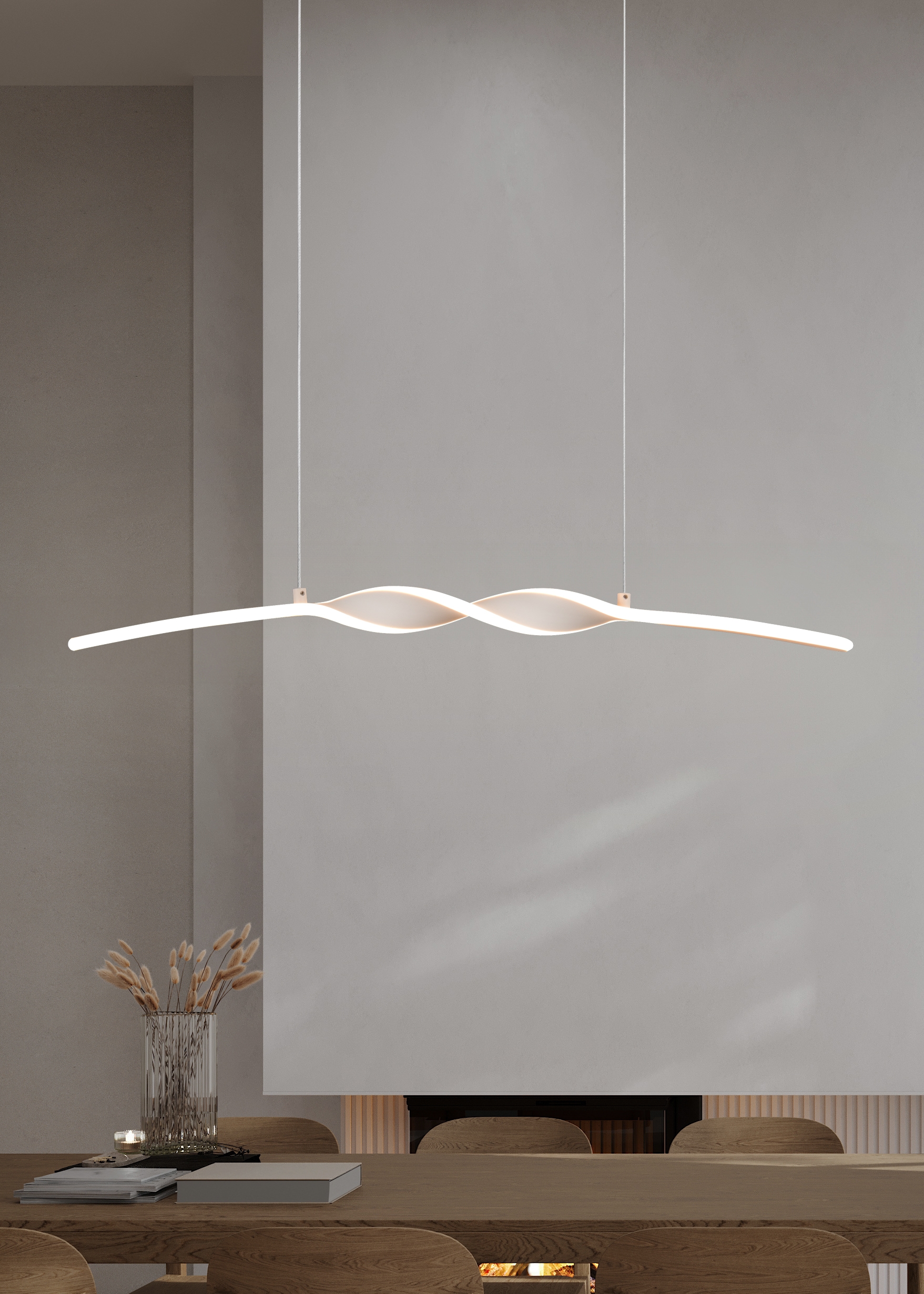 OTTO home LED Pendelleuchte »ADELLA, LED Hängelampe 20W 2500 Lumen CCT 2700-6500K Lichtfarbe« LED-Board 1 Stk. warmweiß - kaltweiß Fernbedienung, dimmbar, Nachtlicht Memoryfunktion, Metall warm grey