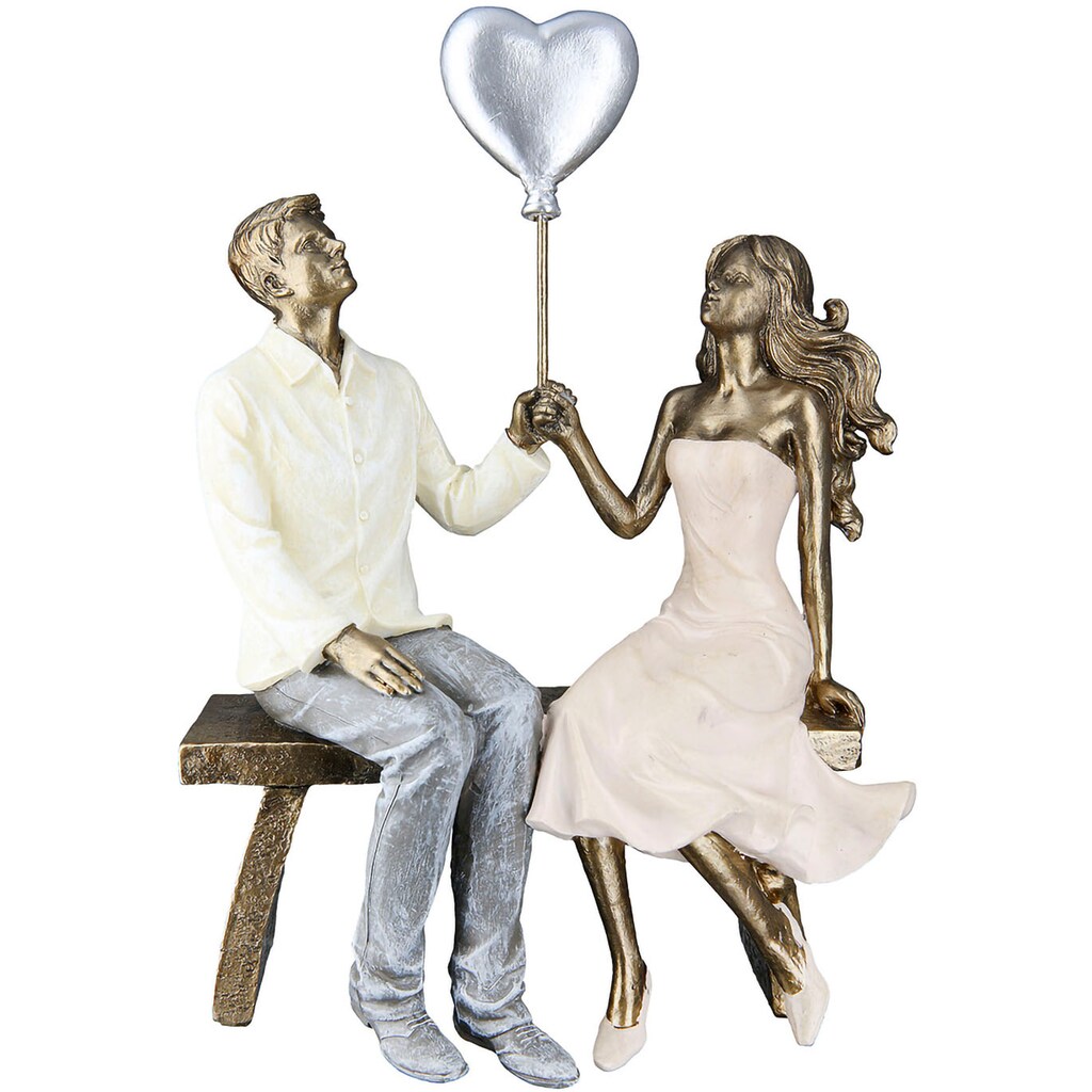 GILDE Dekofigur »Paar auf Bank mit Herz Ballon«